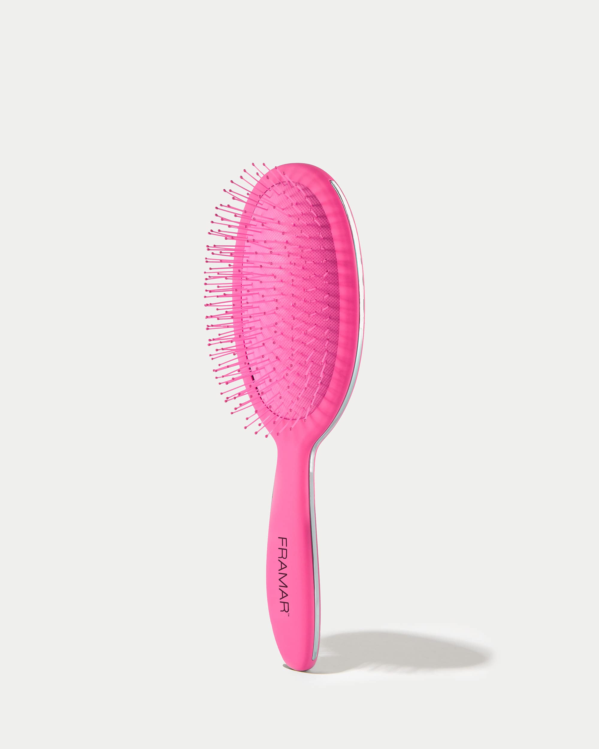 Framar Detangling Brush for Curly Hair - Professional Hair Brush for Women & Kids, Gentle Knot Remover for Thick, Wavy & Natural Curly Hair - Perfect for Daily Styling, Salon Use & Travel (Pink)