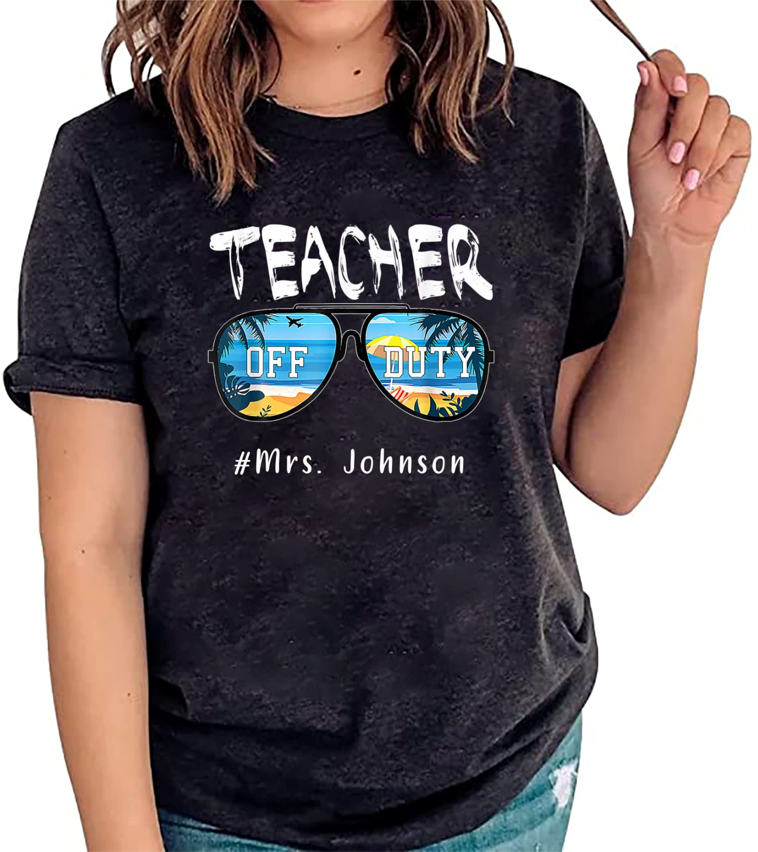 Personalized IZI POD Teacher Off Duty T-Shirt - Funny Last Day of School Shirt, Unique Gift Idea for Educators - Perfect for Teacher Appreciation, Retirement Parties & End of Year Celebrations