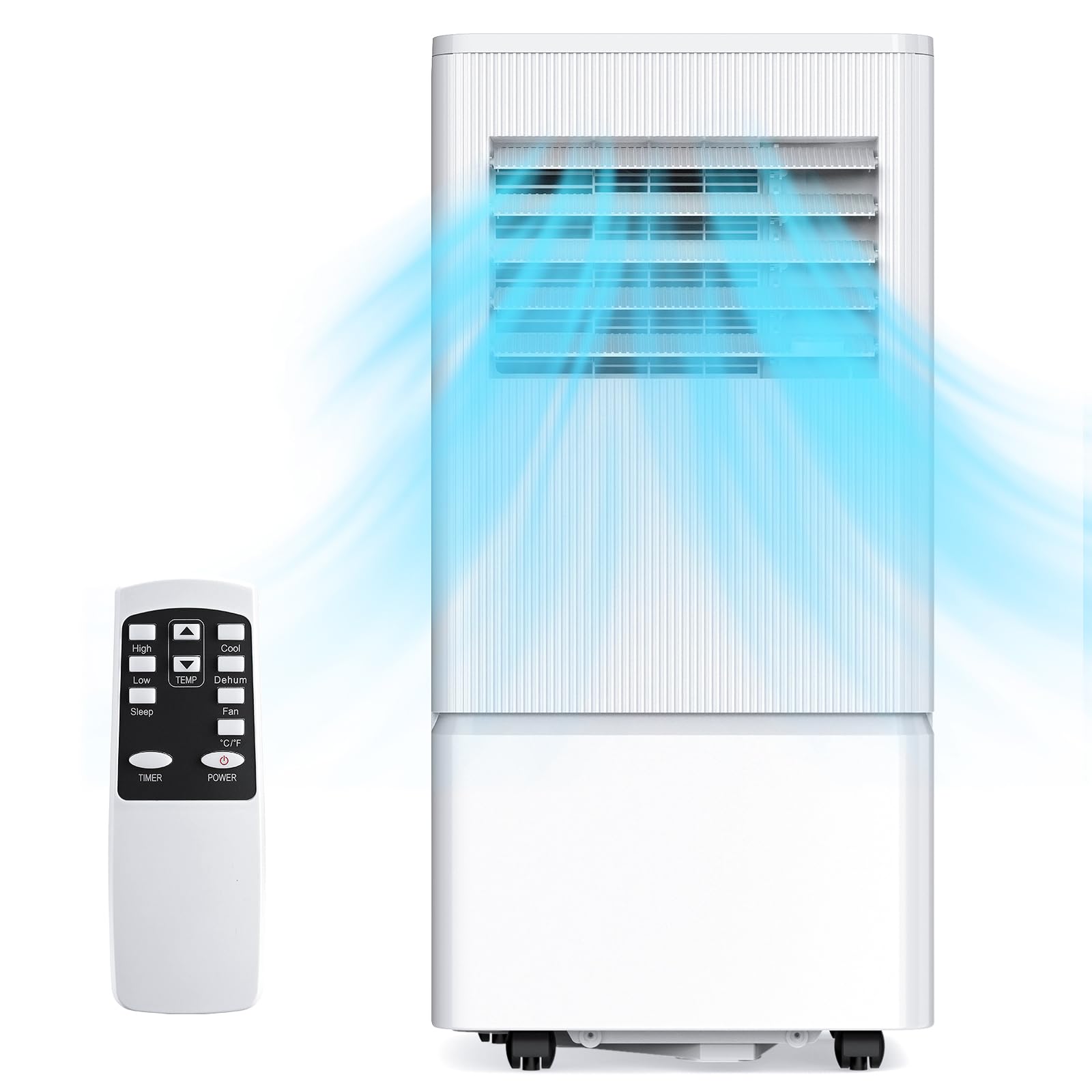 Air Choice 8000 BTU Portable Air Conditioner - Cools Rooms Up to 350 Sq.Ft, 3-in-1 AC Unit with 24H Timer, Sleep Mode & Remote Control, Ultra Quiet Operation with Digital Display & Window Kit - Perfect for Bedrooms, Offices and Small Apartments