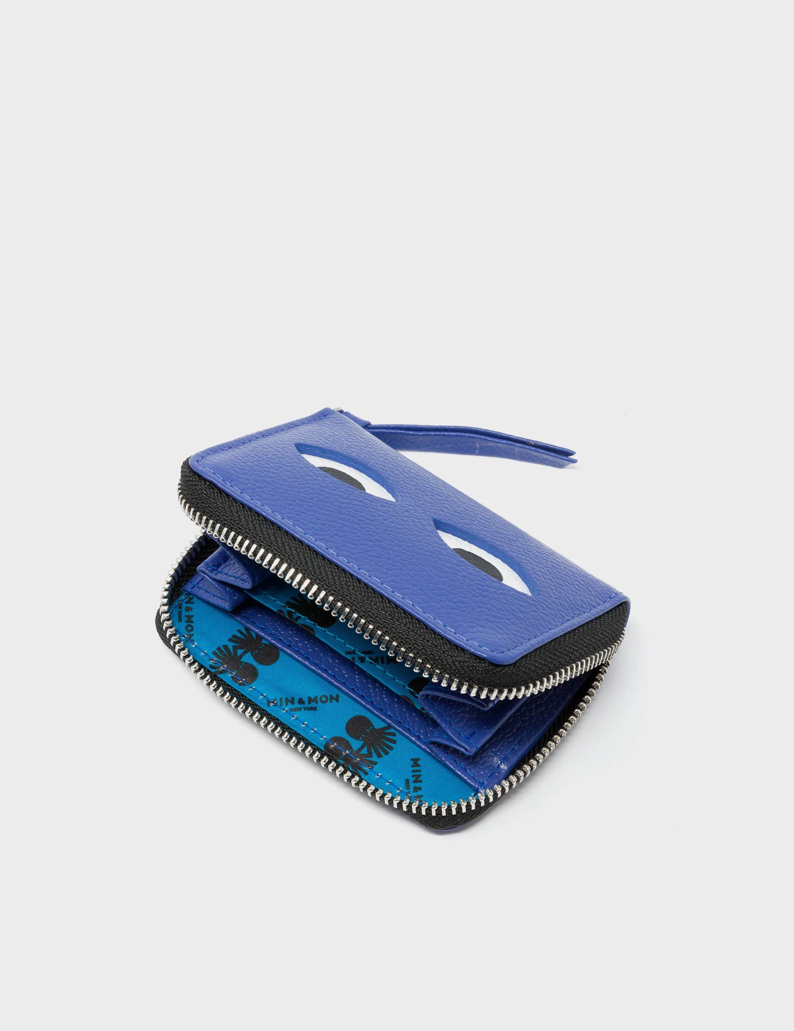 Premium Frodo Blue Leather Zip Around Wallet with Eyes Engraved - Stylish RFID Blocking Bifold Wallet for Men, Perfect for Travel, Business & Everyday Use