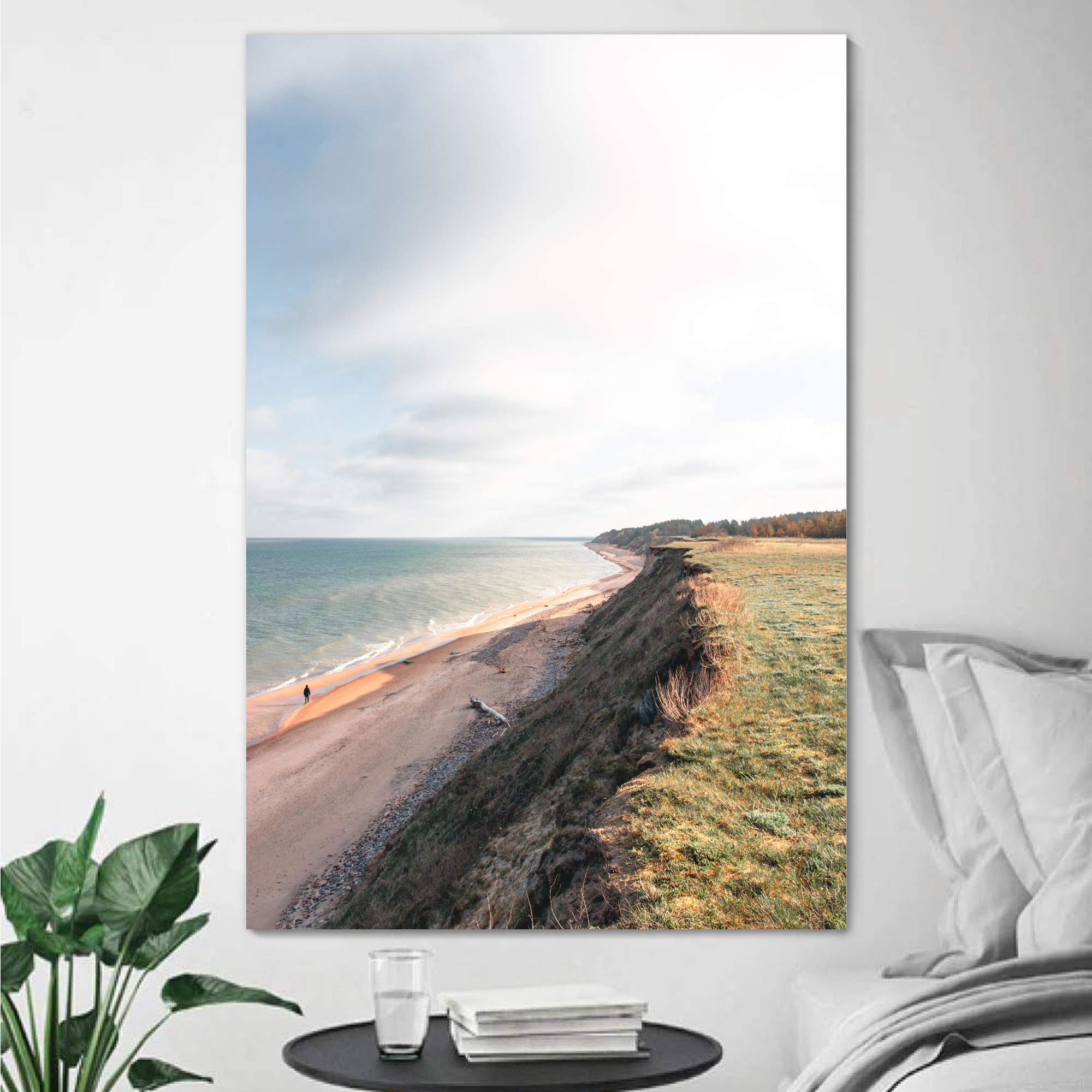 SIGNWIN Coastal Canvas Wall Art - 32x48 Inches Seascape Beach Photography, Ocean Blue Decor for Living Room, Bedroom & Office - Perfect for Relaxation & Coastal Style Home Decor
