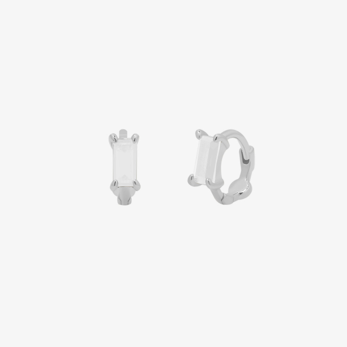 Baguette Gemstone Huggie Earrings for Women - Dainty & Elegant Hoop Earrings for Everyday Wear & Special Occasions