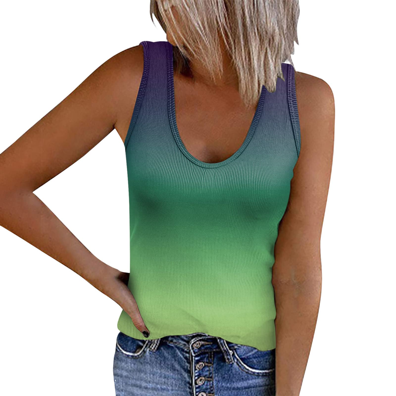 GQFDBS Women's Workout Tank Top - Sleeveless Yoga & Running Shirt for Gym