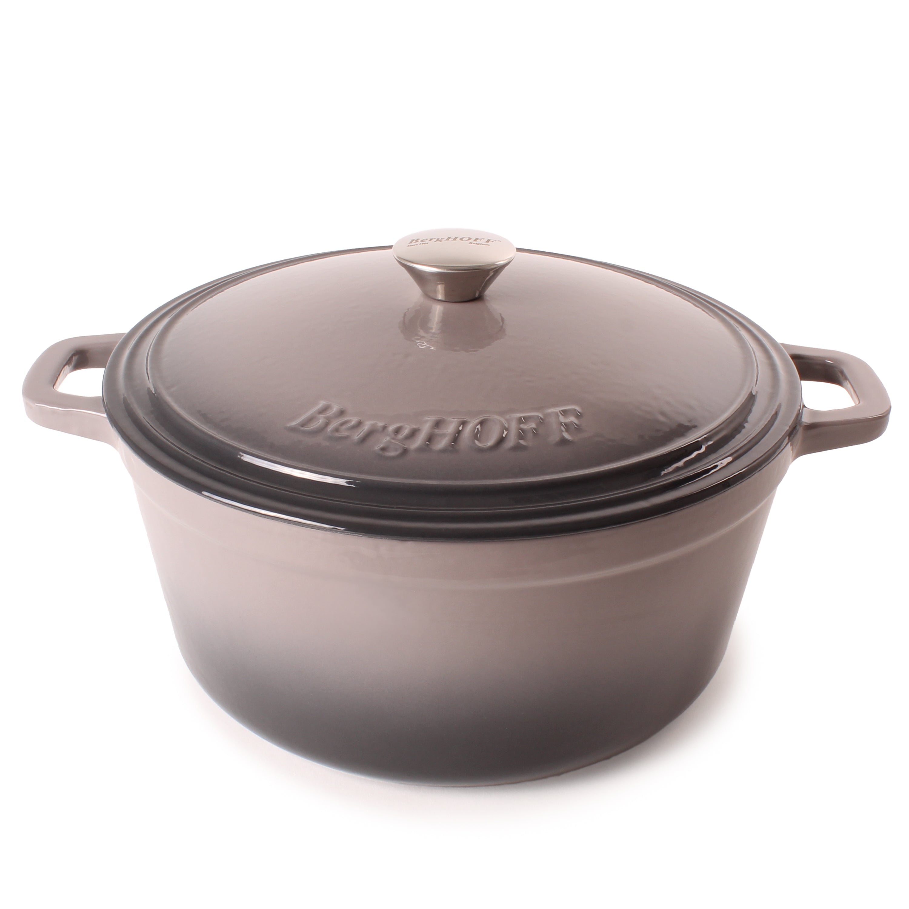 BergHOFF Neo Cast Iron 7qt Round Dutch Oven with Lid - 11 Inch Enameled Cookware for Braising, Stewing & Baking - Perfect for Stovetop, Oven & Campfire Cooking