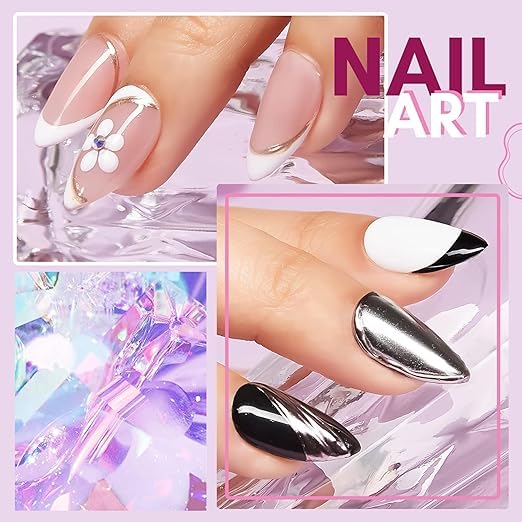 Coslifestore - 3 Pack Gel Nail Polish Set with Mini UV Lamp, 25 French Nail Art Stickers, Base & Top Coat | At-Home Manicure Kit for DIY Nail Art & Salon-Quality Results