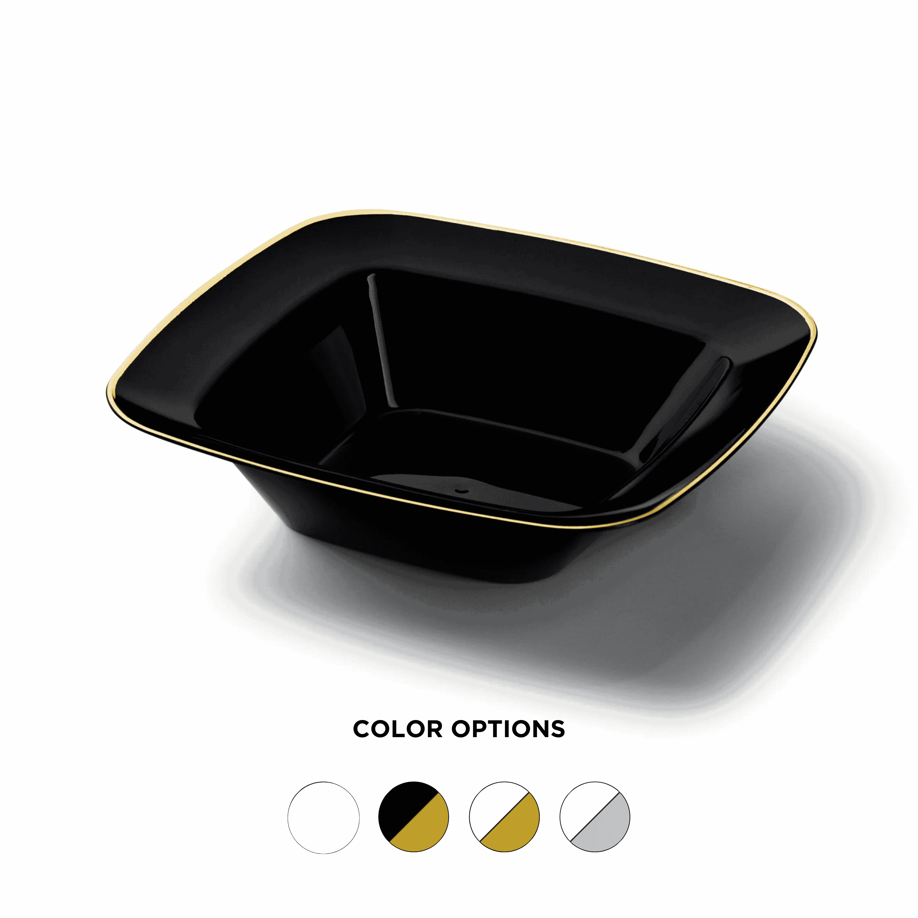 5 oz. Square Plastic Dessert Bowls - 10 Pack Contour Design for Ice Cream, Pudding & Party Snacks - Durable & Reusable Serving Dishes for Home, Restaurants & Catering Events