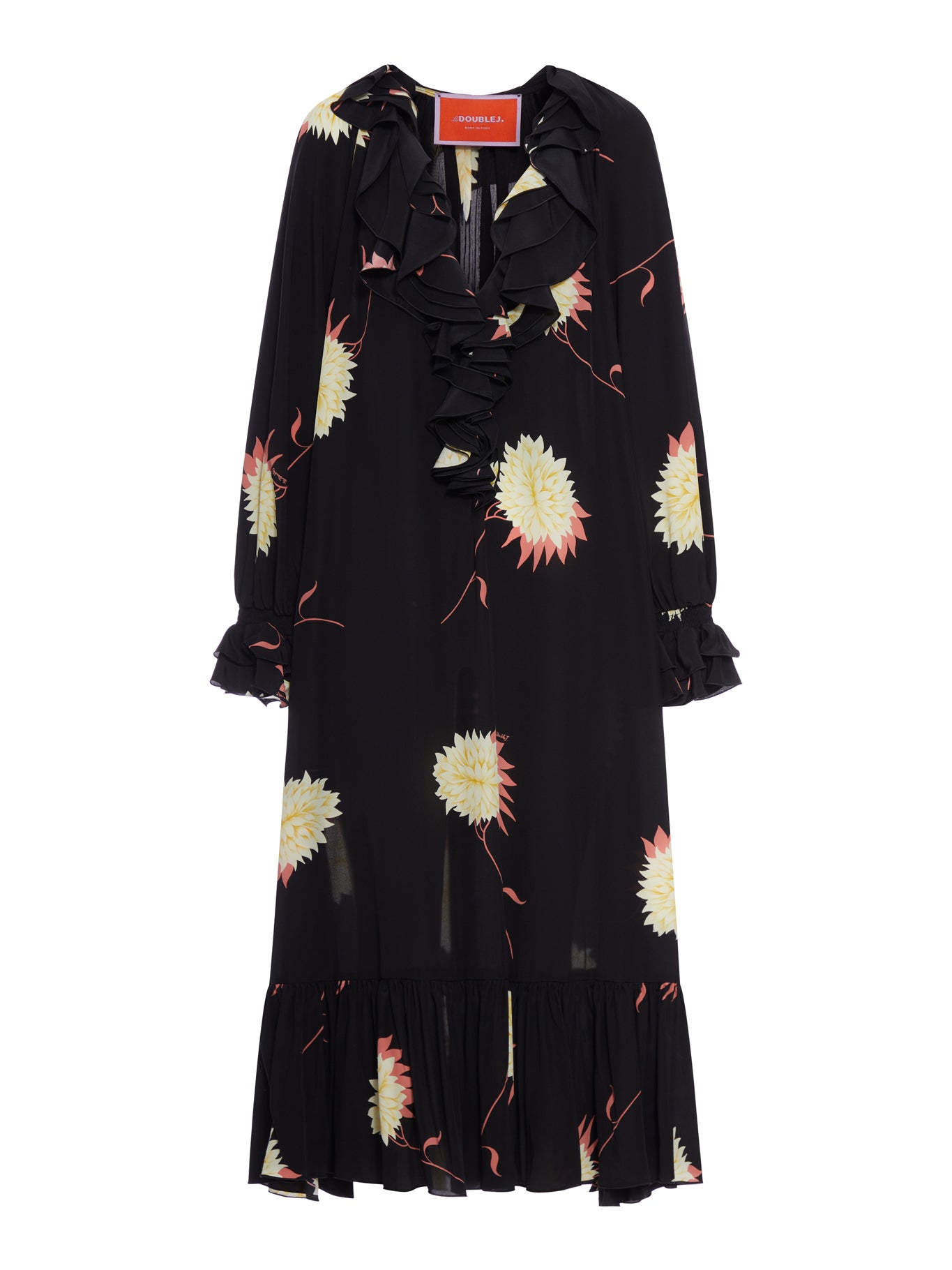 La Double J Hey Jude Dress - Multicolor Floral Print Midi Dress for Women | Perfect for Summer Parties, Weddings & Special Occasions