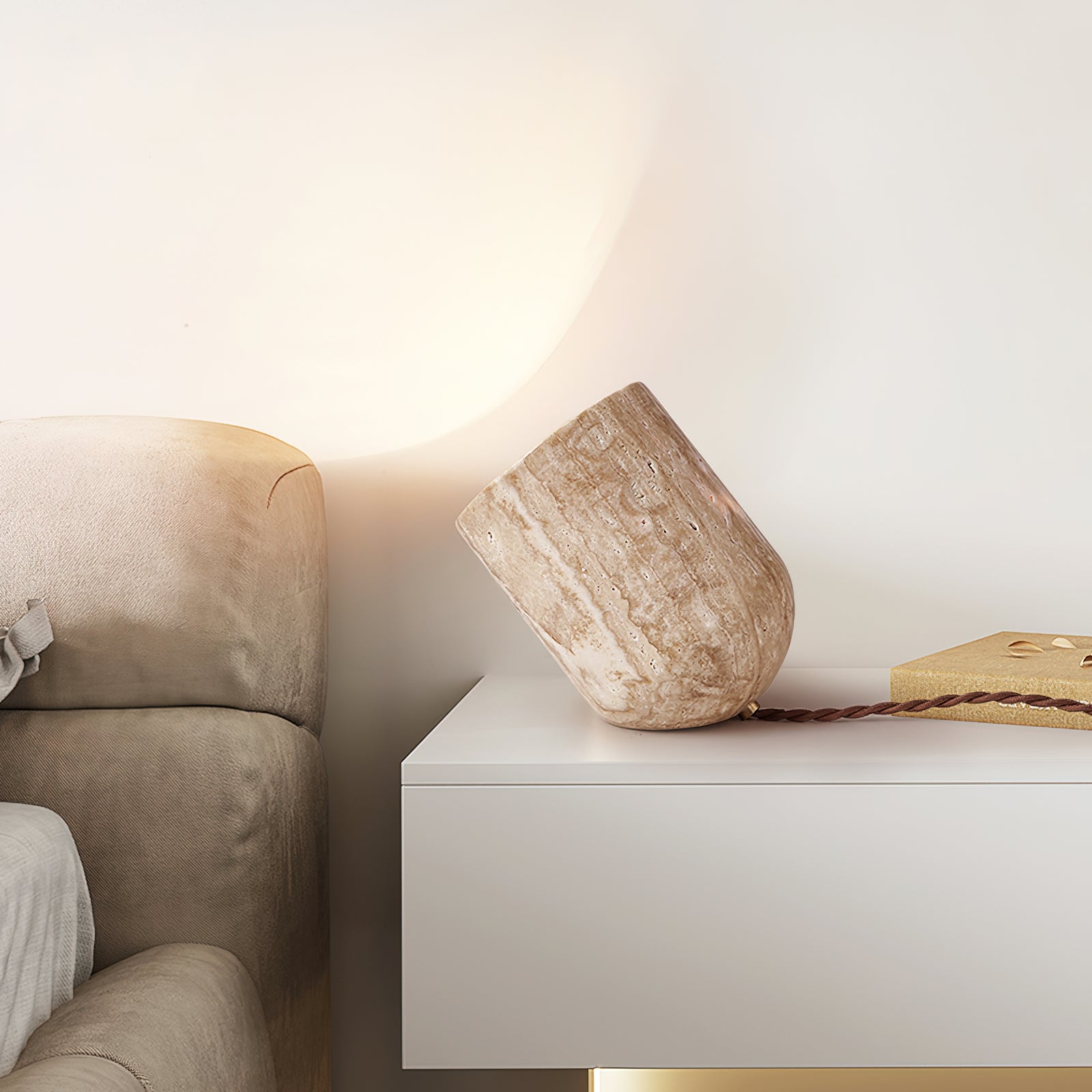 Amidori Modern LED Table Lamp - Adjustable Brightness, USB Charging Port, Night Light for Bedroom, Living Room, Office - Warm White & Cool White Light Modes