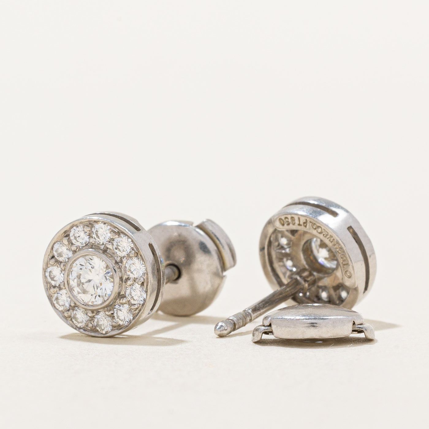 Tiffany & Co. Circlet Diamond Platinum Earrings 0.68ctw - Luxury Diamond Stud Earrings for Women, Perfect for Weddings, Anniversaries & Special Occasions