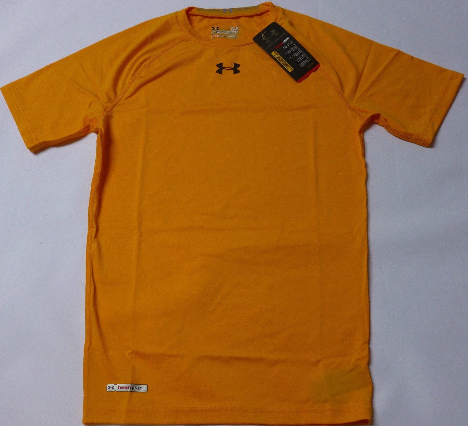 UNDER ARMOUR Men's HeatGear Sonic Compression Short Sleeve Rugby Training Top - Moisture Wicking, Breathable, Gold, Large - Perfect for Rugby, Gym Workouts & High-Intensity Training