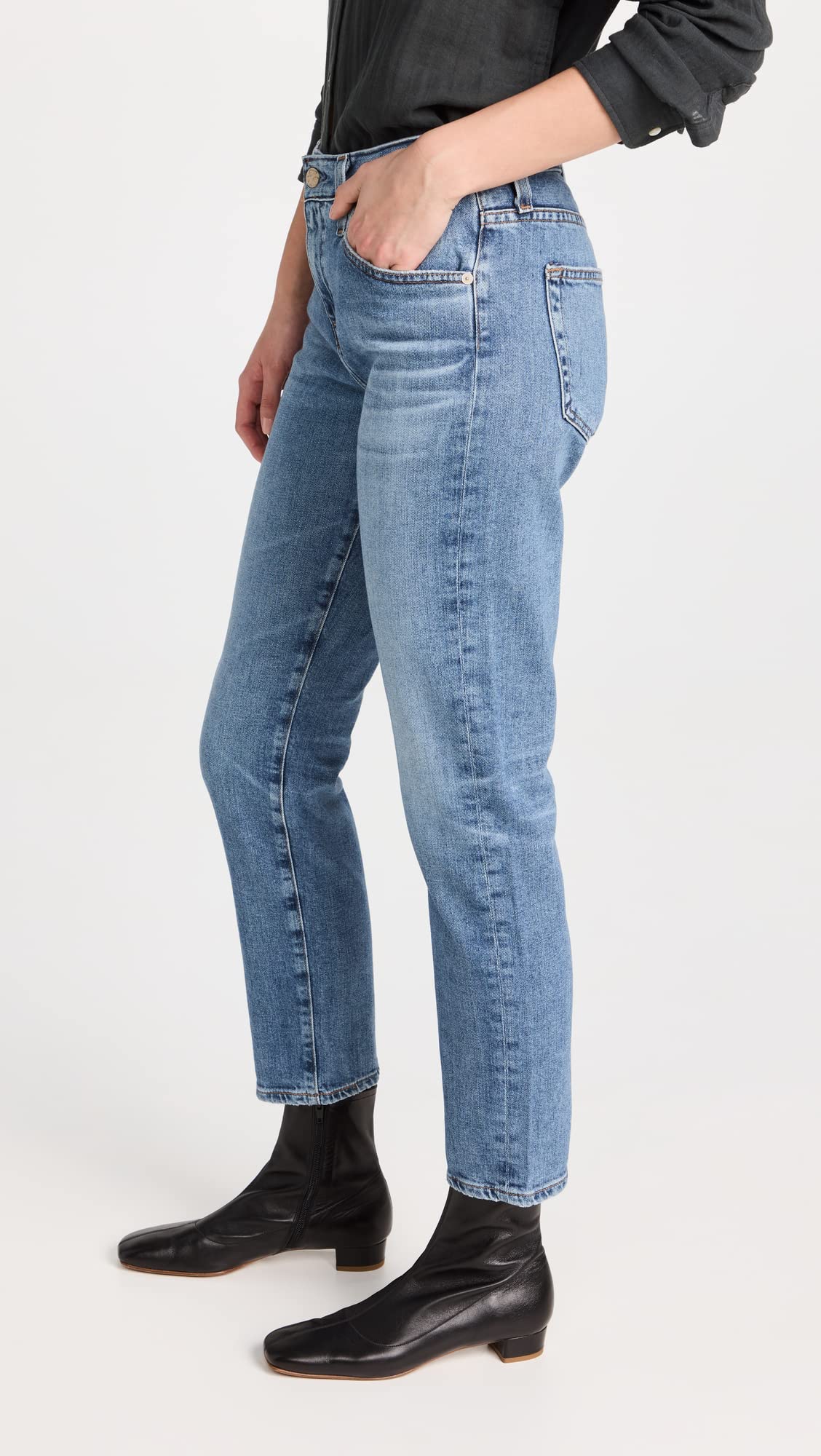 AG Adriano Goldschmied Women's Ex Boyfriend Slim Jeans - High Waisted Distressed Denim Pants for Casual Wear & Night Out