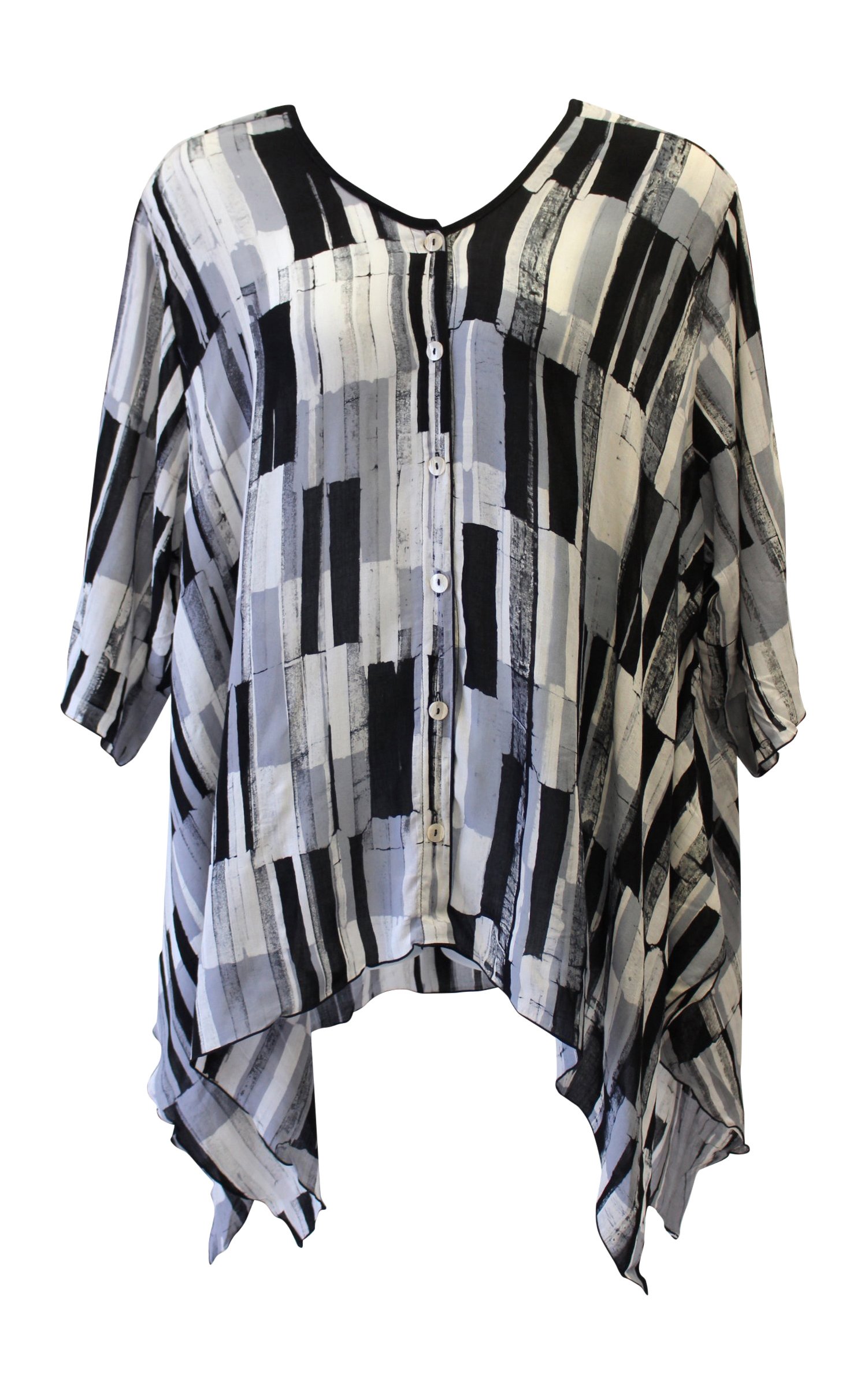 Hand-Painted Iguana Women's Kyao Tunic Jacket - Plus Size Boho Chic Blouse for Casual Wear & Beach Cover-Up