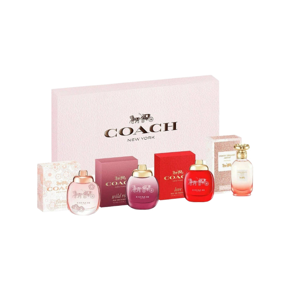 Coach Women Miniature 4 Piece Eau De Parfum Set (4x5ml) - Luxury Travel Size Perfume Gift Set for Her, Perfect for Everyday Wear & Special Occasions