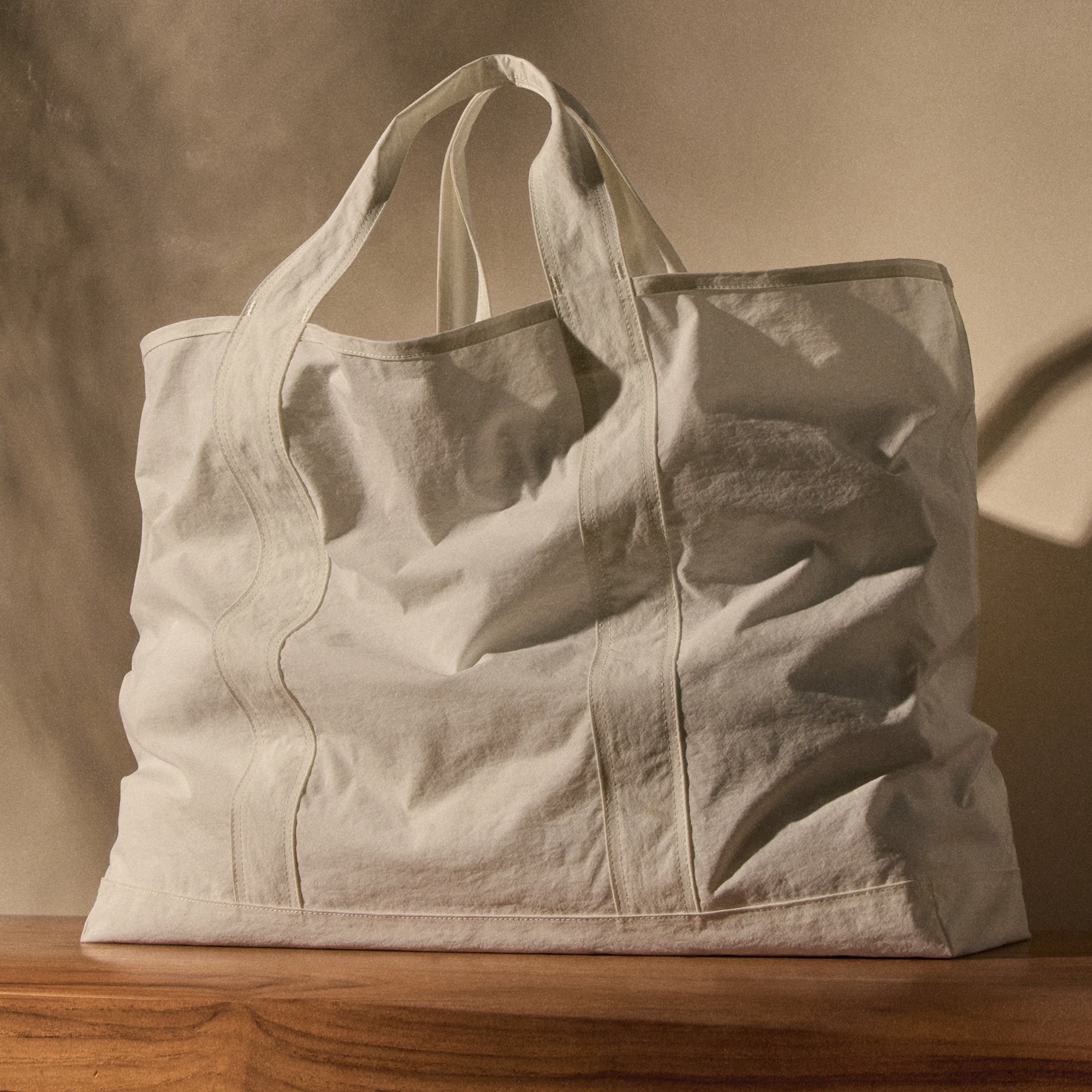 Stylish Large Matte Nylon Tote Bag for Women - Premium White Work Tote with Spacious Interior - Perfect for Office, Travel & Everyday Use