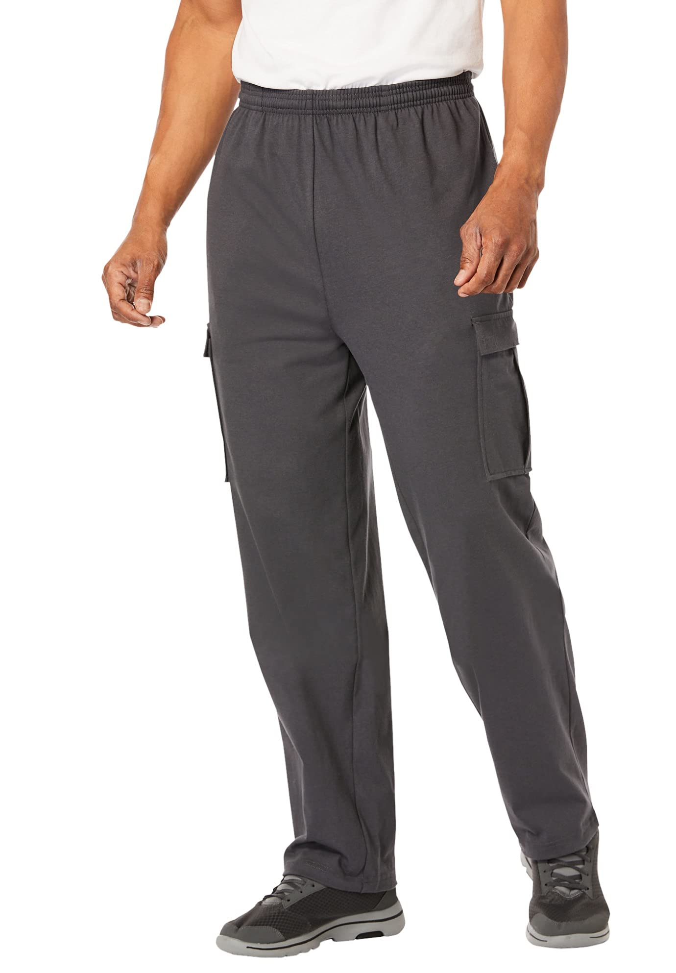 KingSize Men's Big & Tall Lightweight Jersey Cargo Sweatpants - Comfortable Lounge & Workout Pants for Casual Wear & Outdoor Activities
