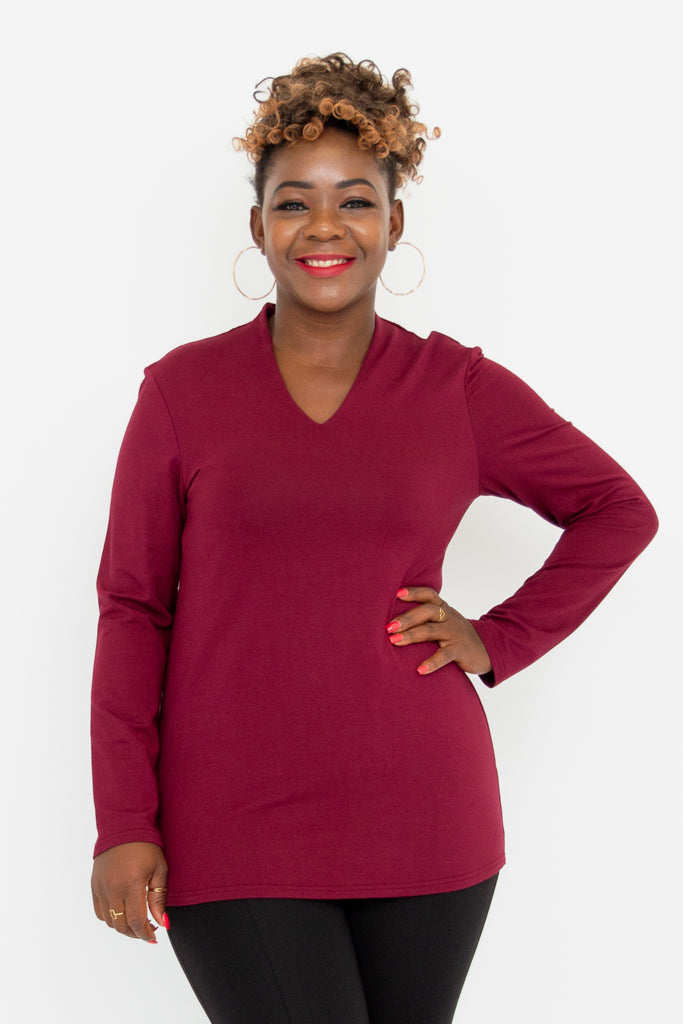 Chimmy Women's Burgundy Bamboo Top - Soft & Breathable Casual Shirt for Summer Outfits & Daily Wear
