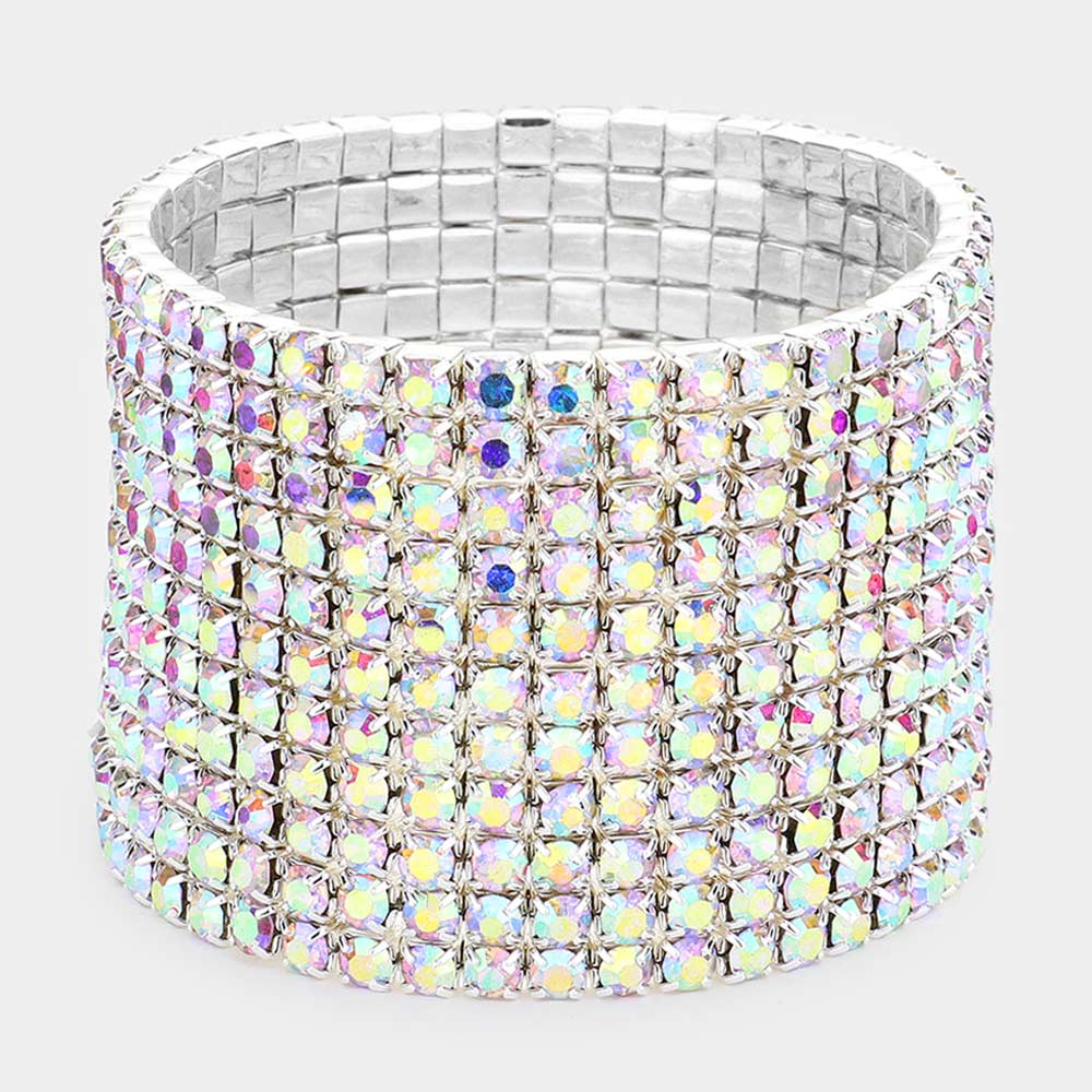 AB Multi Row Bracelet for Women - Elegant Stackable Bracelets Set | 258069 | Perfect for Everyday Wear, Layering & Gift Giving