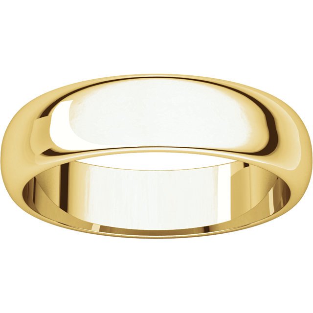 14K Gold 5mm Half Round Wedding Band for Women - Elegant & Durable Bridal Ring for Engagement, Anniversary & Everyday Wear