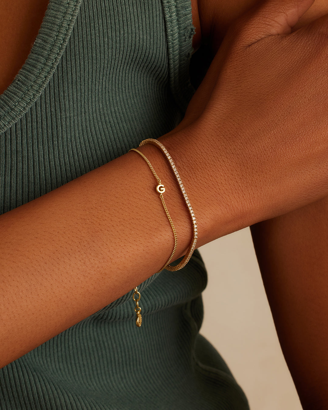 Wilder Mini Alphabet Bracelet - Personalized Initial Letter Bracelet for Women & Girls - Trendy Stackable Jewelry for Everyday Wear & Gifts
