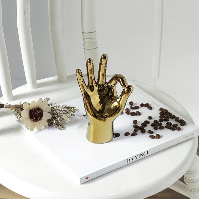Funny Hand Gesture Sculpture - Unique Home & Office Decor, Shelf & Desk Accessory for Living Room | Perfect Gift & Conversation Starter for Parties & Workspaces