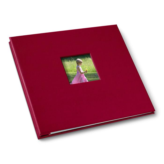 Gallery Leather Yarmouth 12x12 Scrapbook Album - Camden Red - 12.75