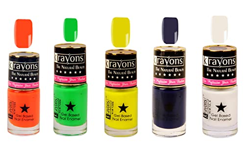 Neon Orange, Neon Green, Neon Yellow, Deep Blue, White Canvas