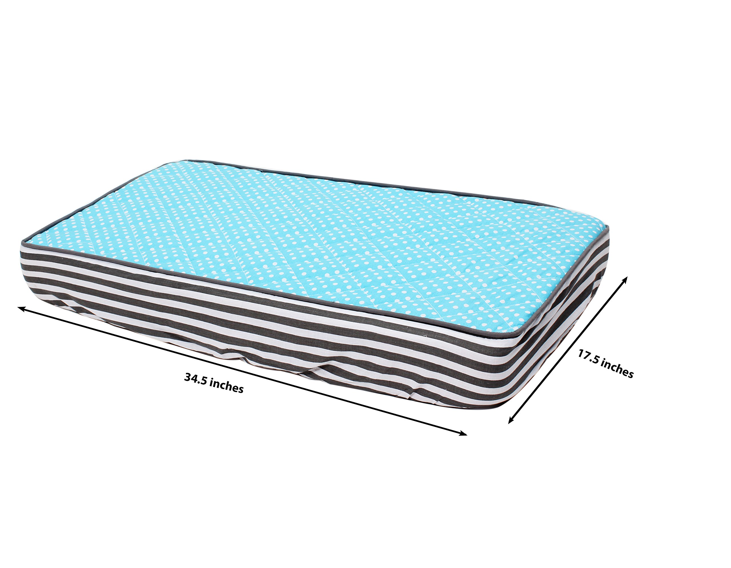Bacati Waterproof Elephant Changing Pad Cover - Soft Aqua, Lime & Grey Nursery Changing Table Cover for Baby Boys & Girls - Perfect for Diaper Changes, Nursery Decor & Baby Showers