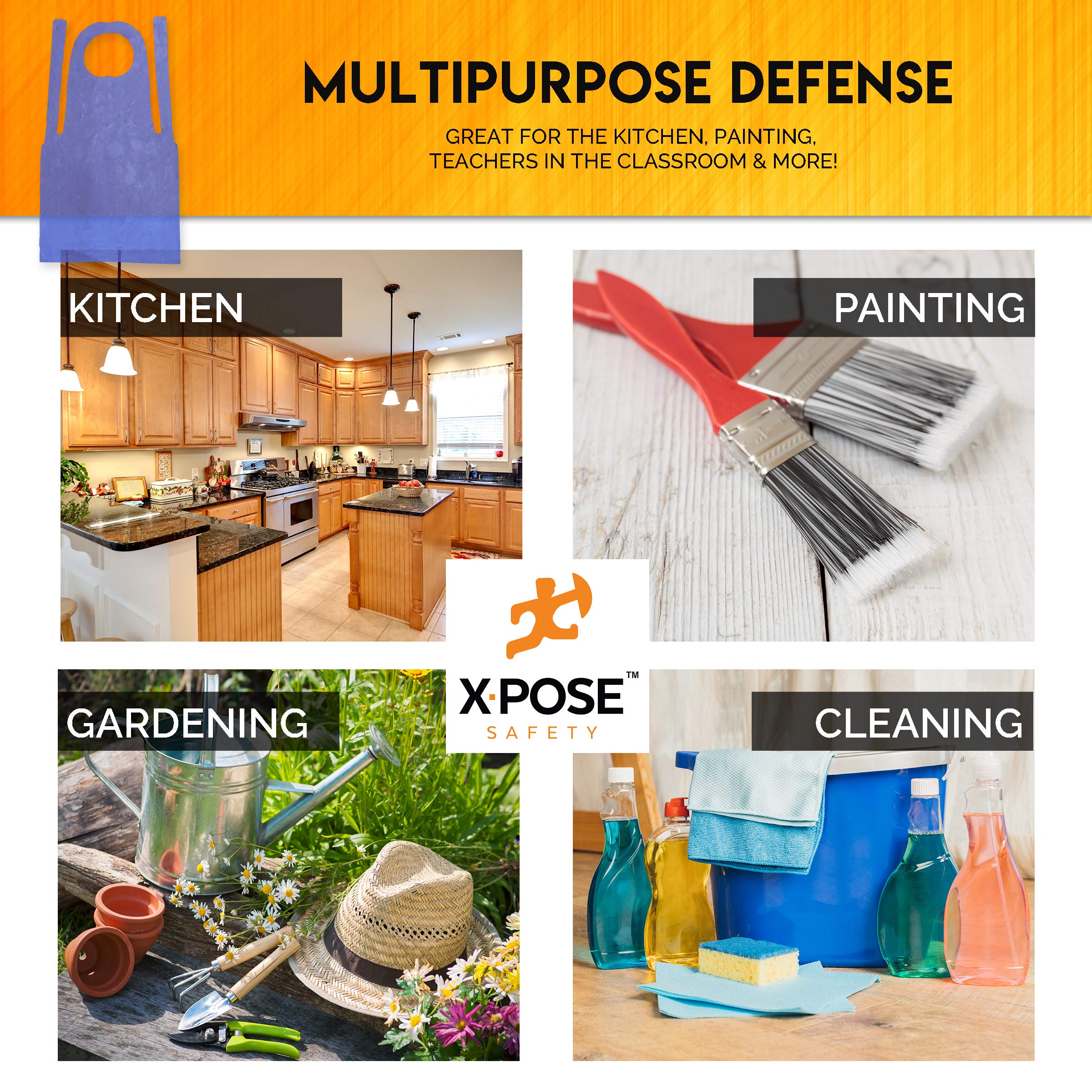 Xpose Safety 1000 Blue Disposable Plastic Aprons - 24