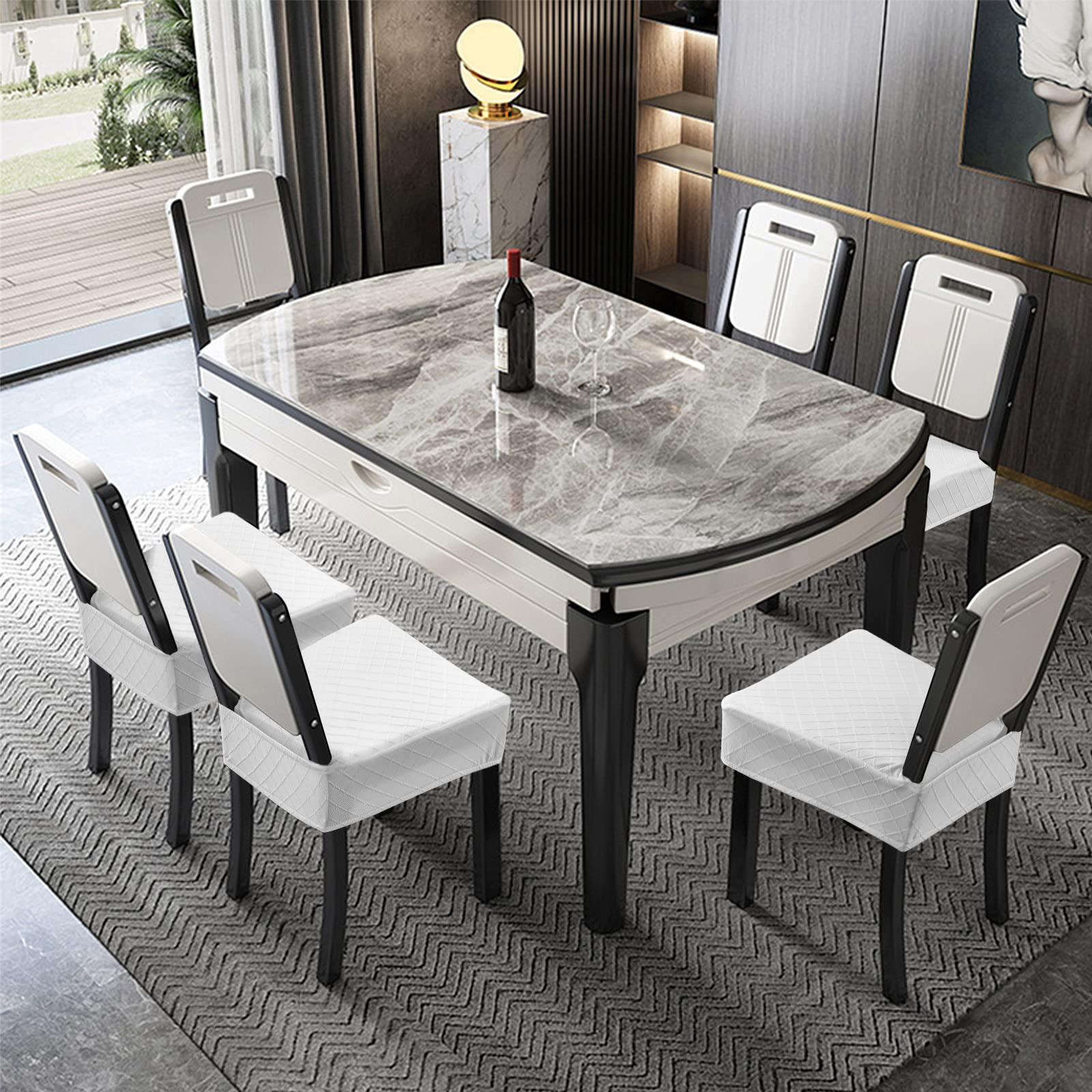 Waterproof Chair Seat Covers - Durable Dining Room & Kitchen Chair Slipcovers - Perfect for Home, Office, Restaurant & Outdoor Use