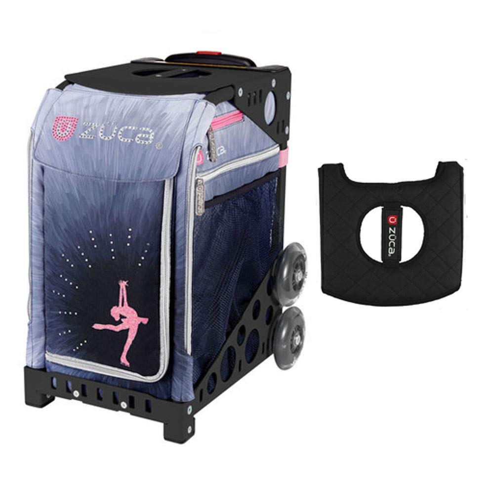 Zuca Sport Bag - Ice Dreamz Lux with Gift Black/Pink Seat Cover (Black Frames) | Premium Gymnastics & Cheerleading Gear for Athletes | Perfect for Competitions, Training & Travel