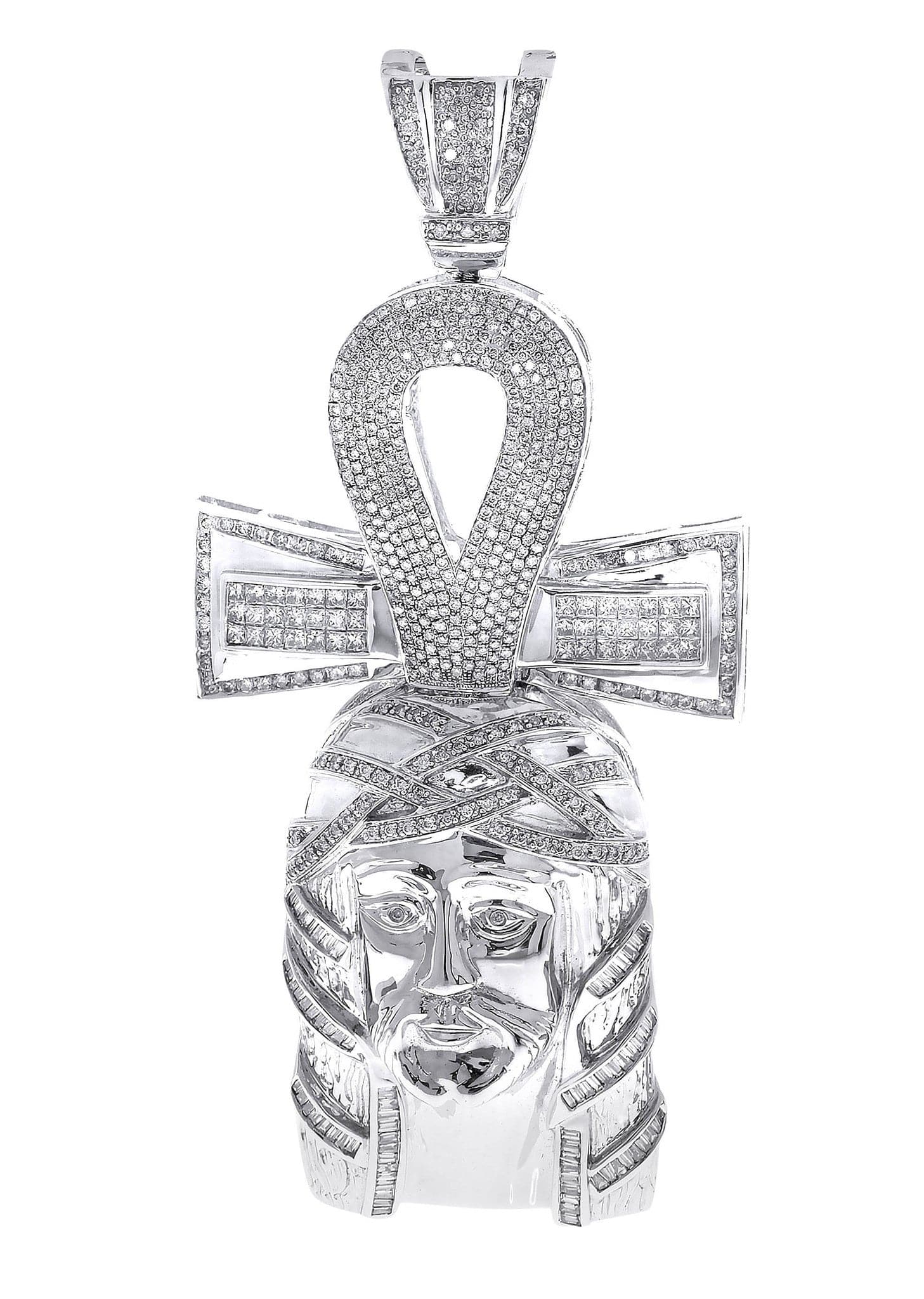 5.27 Carat Diamond Cross Pendant Necklace - 48.65 Grams Solid Gold Religious Jewelry for Women - Perfect for Baptism, First Communion & Special Occasions