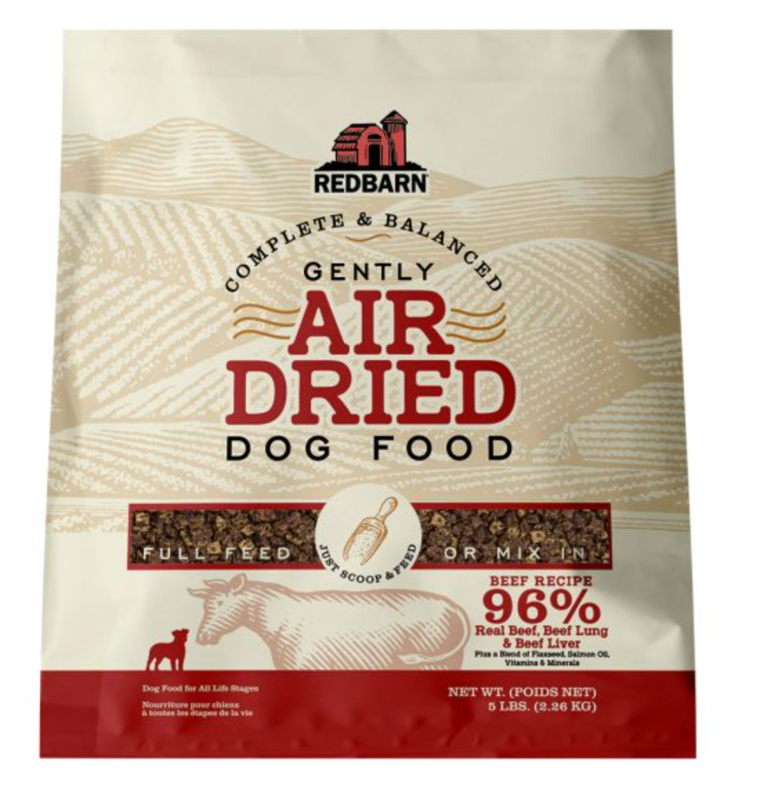 Redbarn Beef Air-Dried Grain-Free Dog Food - High Protein, All-Natural Nutrition for Active Dogs - Perfect for Training, Travel & Outdoor Adventures