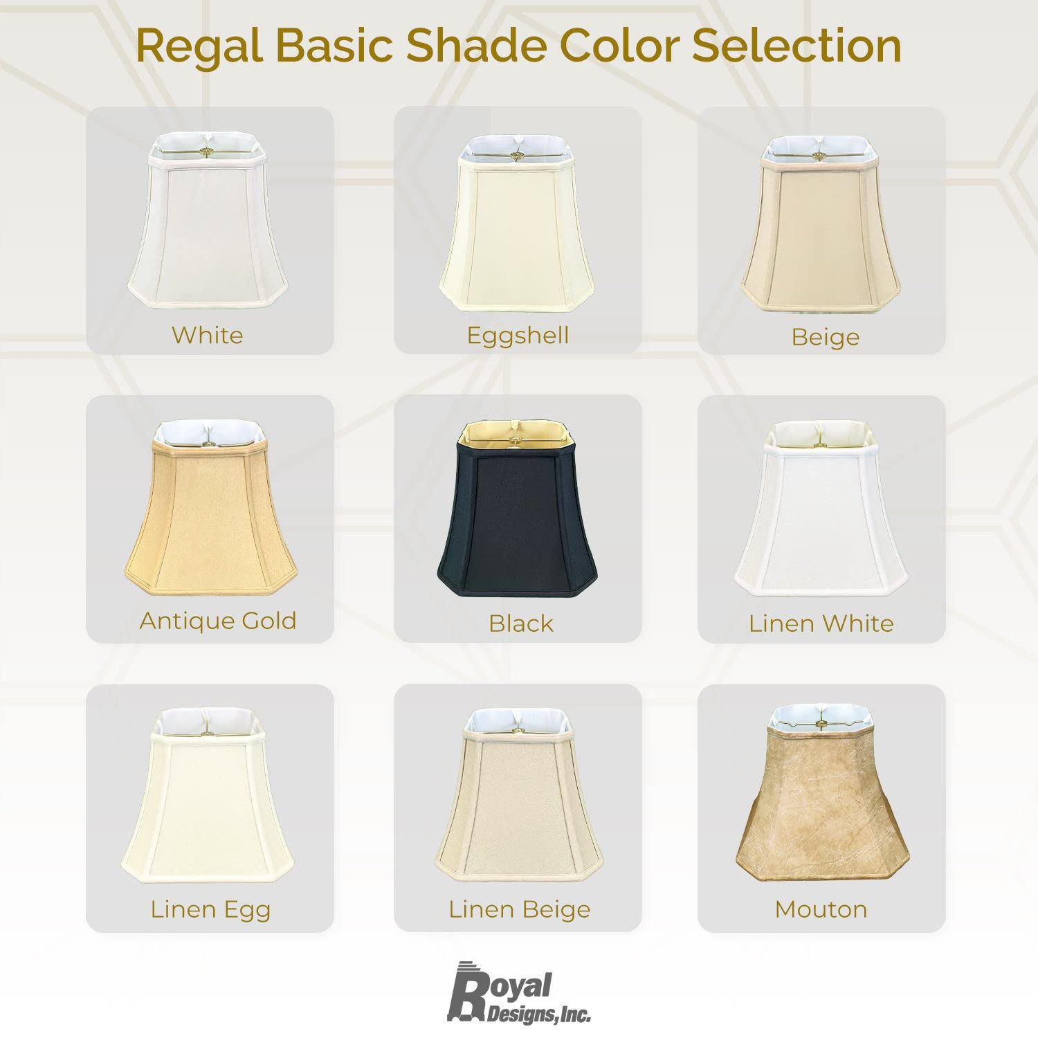 Royal Designs Square Cut Corner Bell Lamp Shade Set of 2 - 7.5