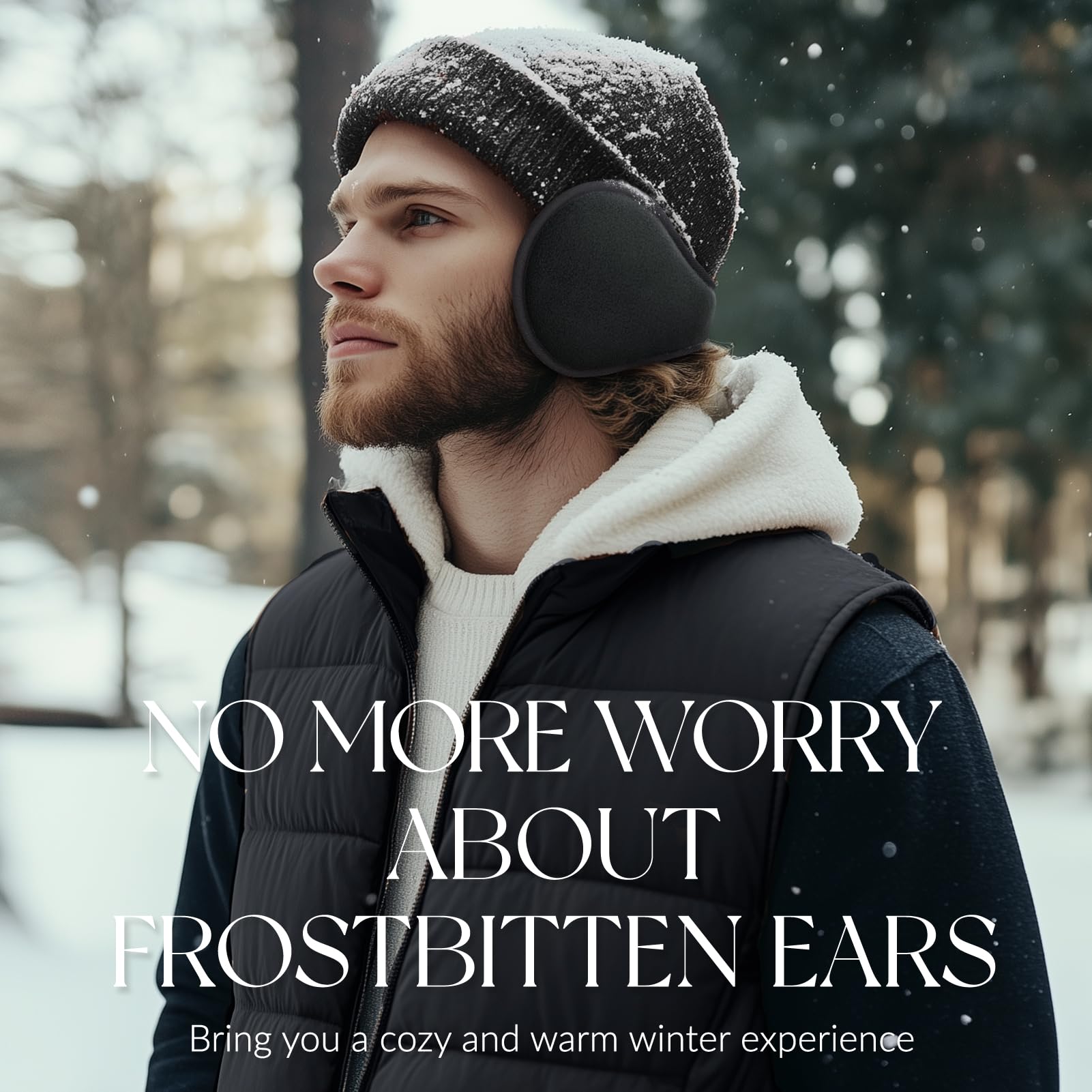 Adjustable Polar Fleece Ear Warmers for Men & Women - Winter Earmuffs for Outdoor Activities, Sports & Cold Weather Protection