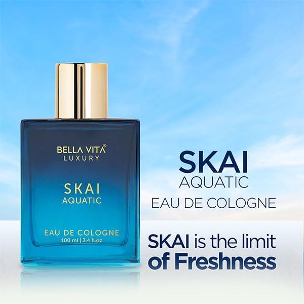 Bella Vita Luxury Skai Aquatic Gift Set - Aloe Vera Body Wash 250ml, EDC Perfume 100ml, Deodorant Body Spray 150ml & Body Lotion 200ml for Deep Cleansing & Hydration - Perfect for Spa Day, Gifts & Travel Essentials