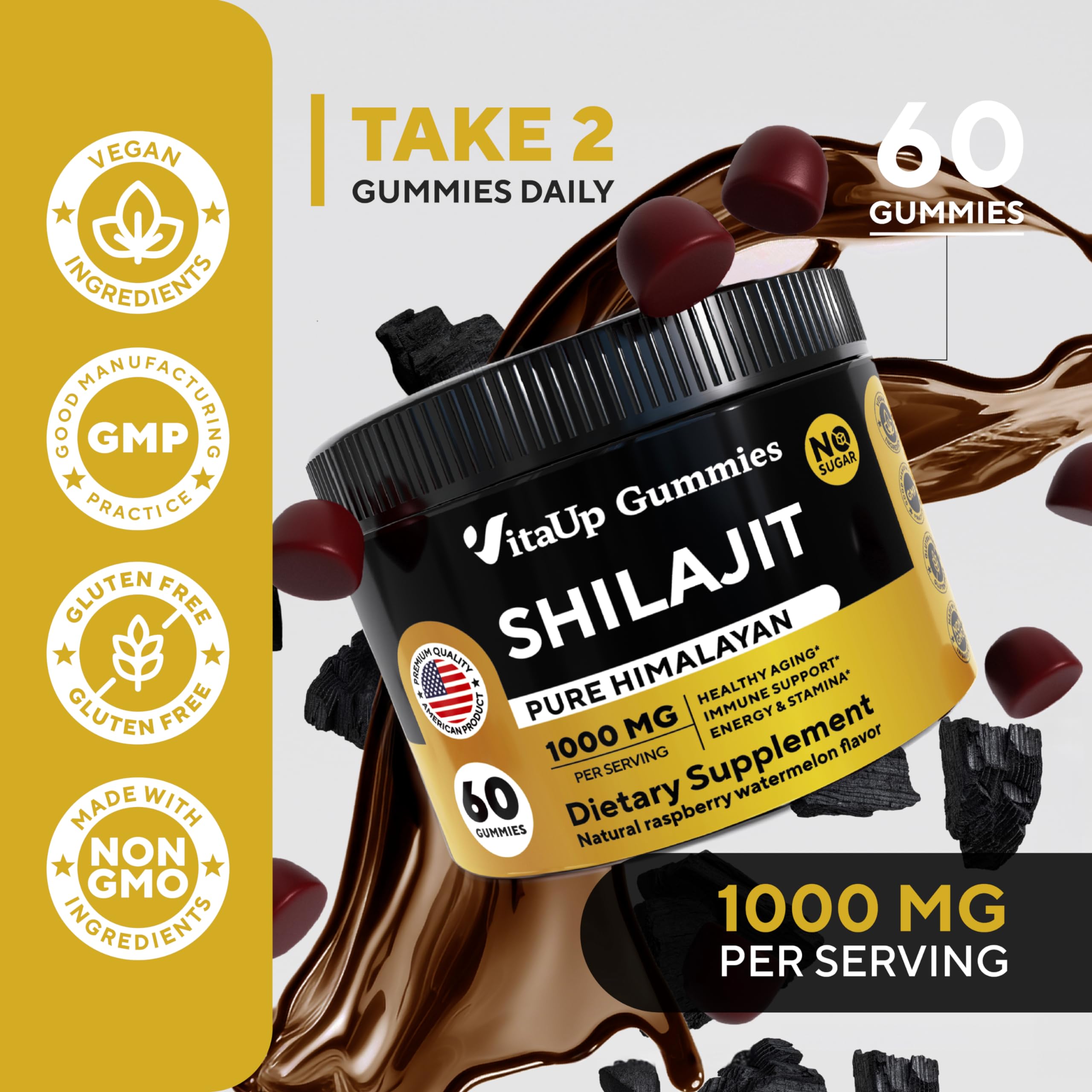 Premium Lycopene Supplement 120 Capsules & Shilajit Gummies 60 Count - Non-GMO, Gluten-Free, Vegan-Friendly Antioxidant Support - Perfect for Daily Wellness & Energy Boost