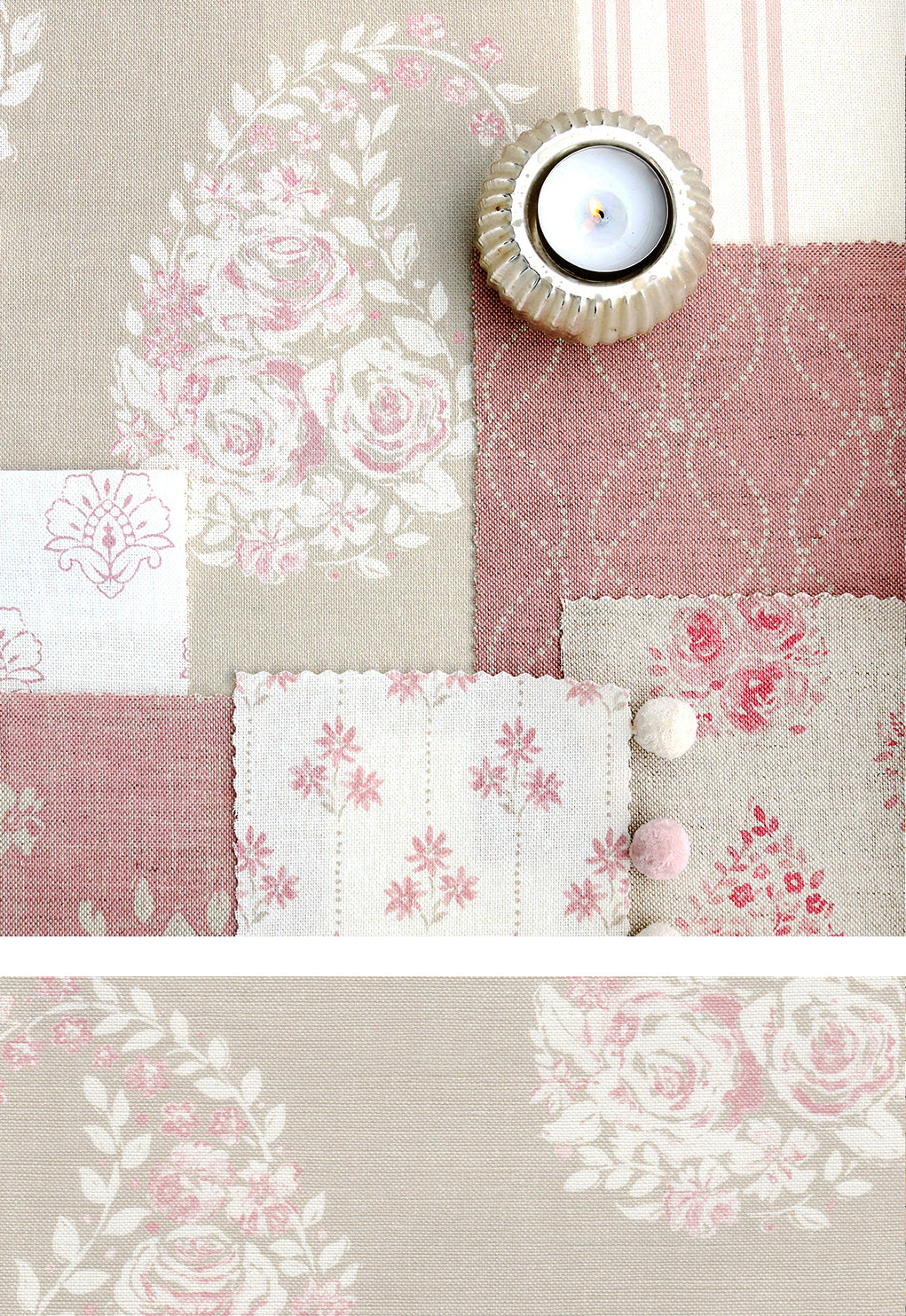 Paisley Rose Moodboard - Pebble & Heather Pink Aesthetic Wall Art for Home Decor, Office, and Creative Spaces