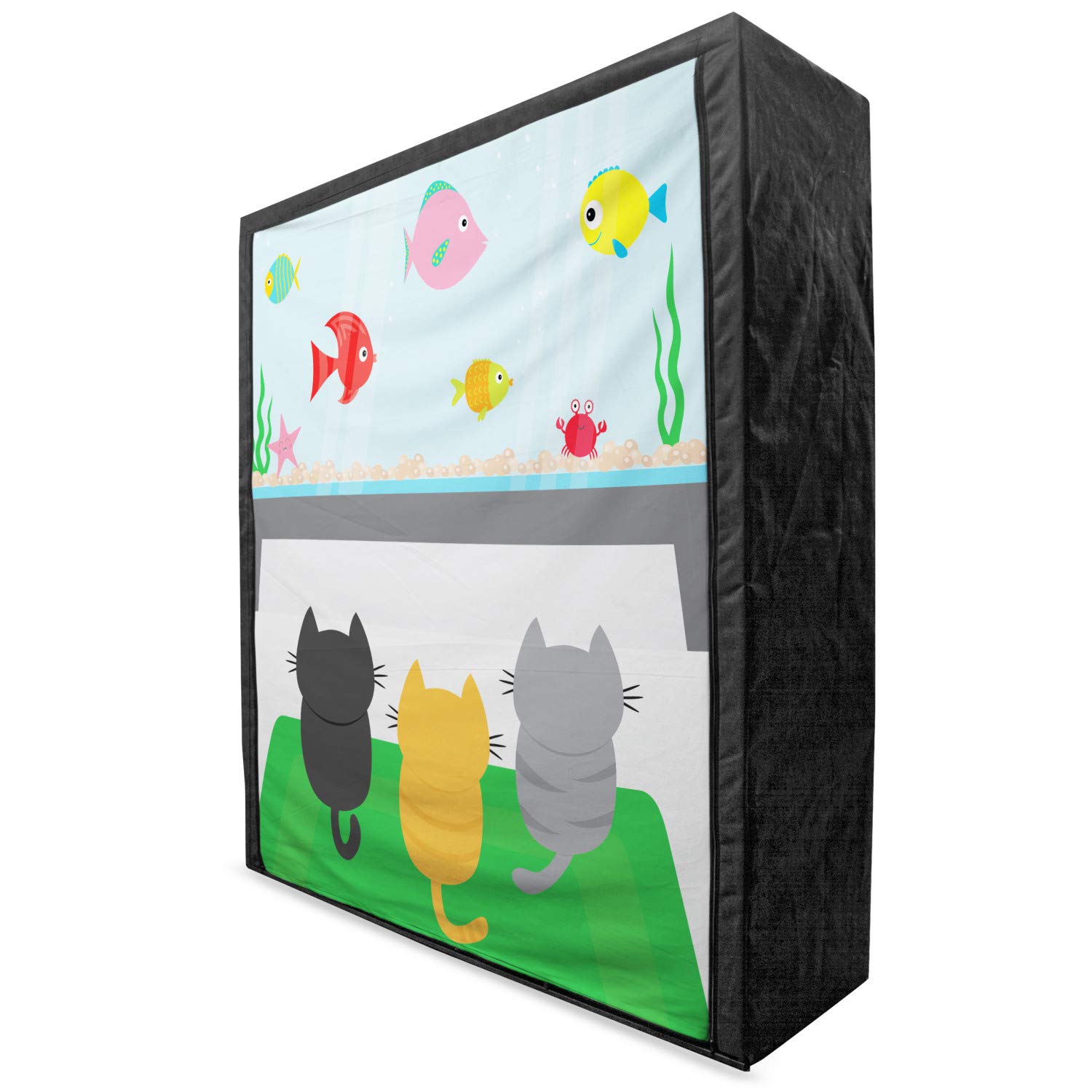 Ambesonne Cat Fabric Wardrobe - Portable Clothing Organizer with Shelves, 59