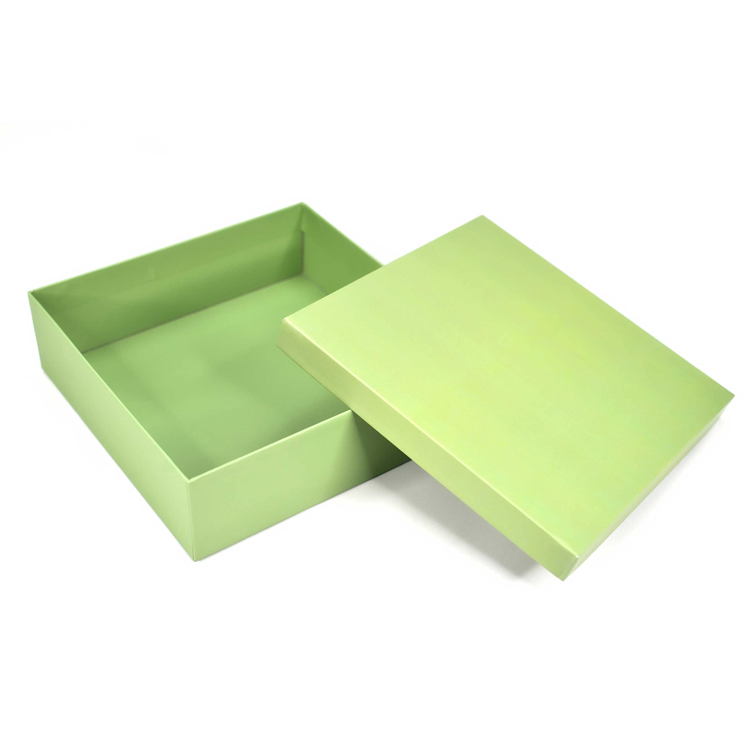 Premium Rigid Gift Boxes for Packaging - 26x26x8cm Medium Empty Cardboard Hamper Box (1 Pack, Solid Green) - Perfect for Wedding Favors, Birthday Gifts & Corporate Packaging