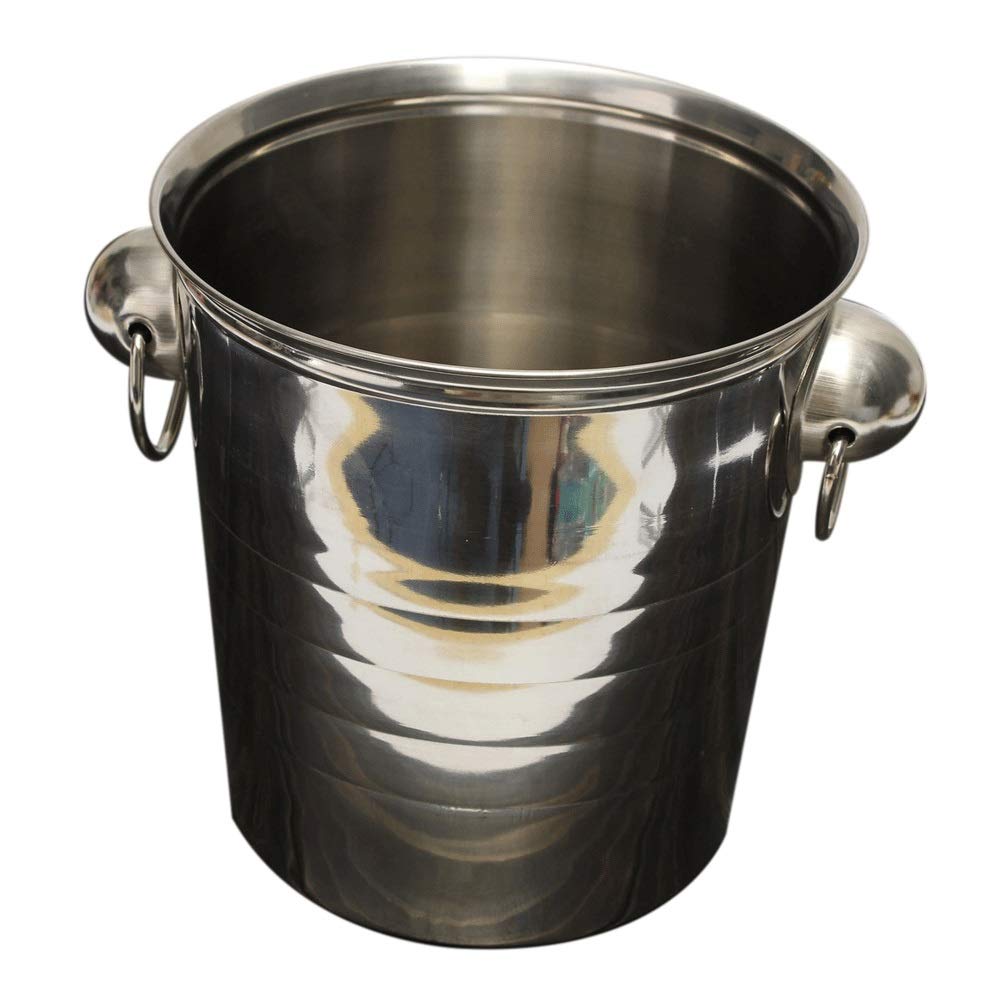 WYBFZTT-188 Premium Silver Stainless Steel Ice Punch Bucket - Wine & Beer Cooler, Champagne Chiller for Parties, Weddings & Outdoor Events