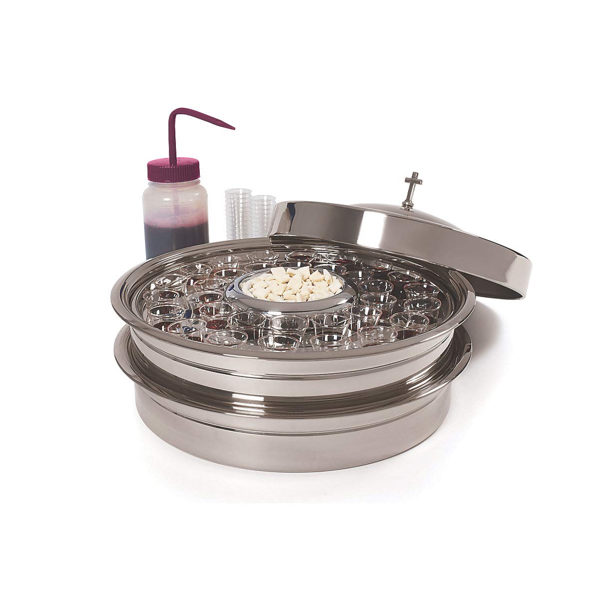 Broadman Church Supplies RemembranceWare Communion Starter Kit - Silver Plated for Holy Communion, Baptism & Church Services - Perfect for Churches, Chapels & Home Worship