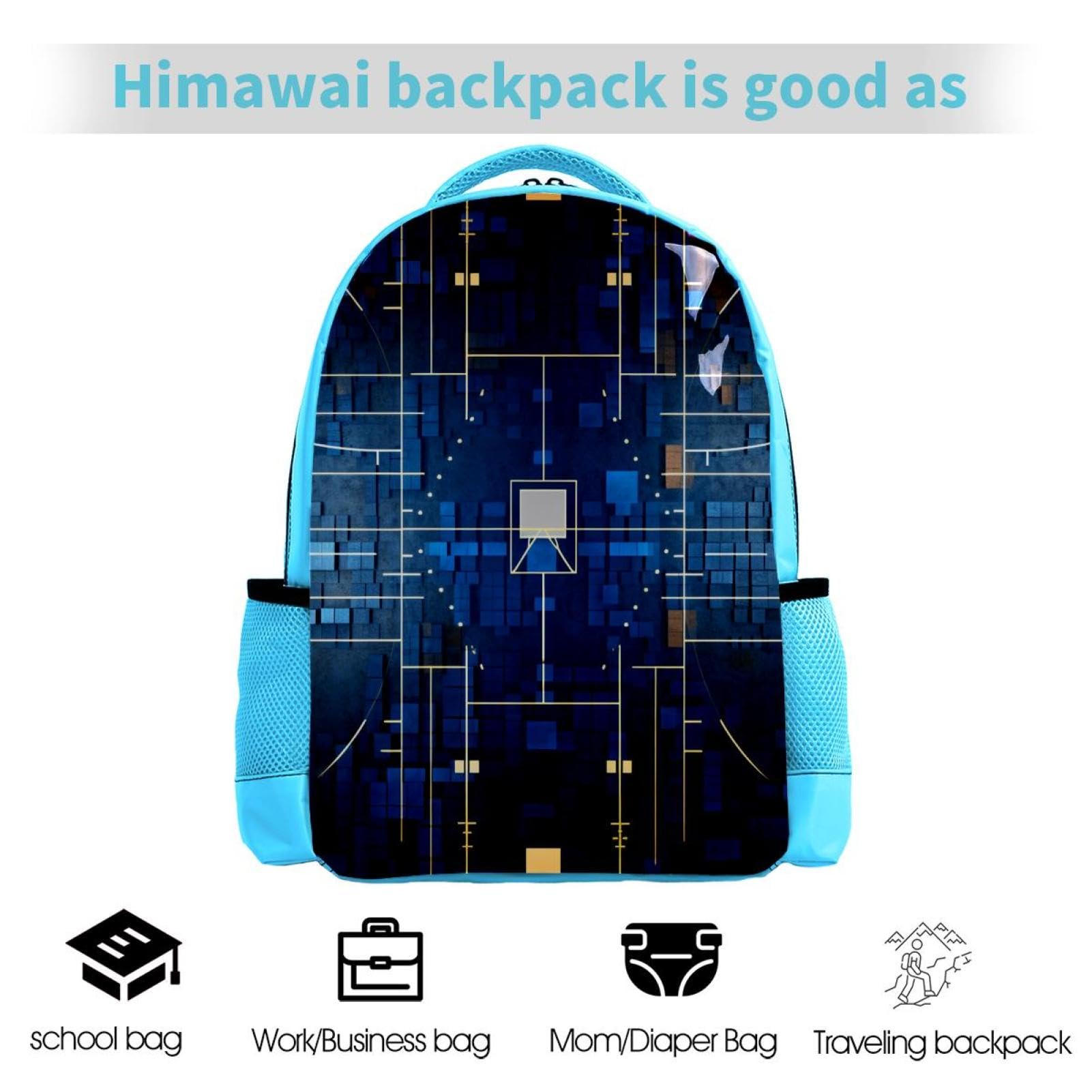 Stylish Travel Backpack for Women & Men - Durable Art Basketball Court Design - Perfect for Commuting, School, Gym & Outdoor Adventures
