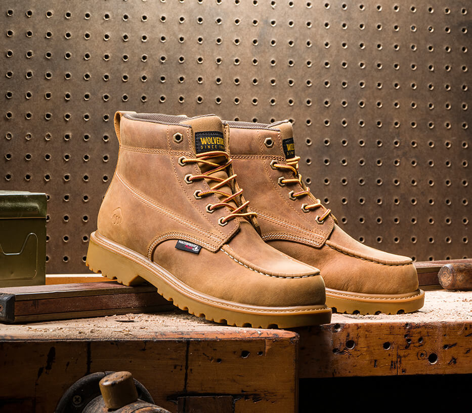 **Men's Waterproof Steel Toe Work Boots - Floorhand Moc Toe 6