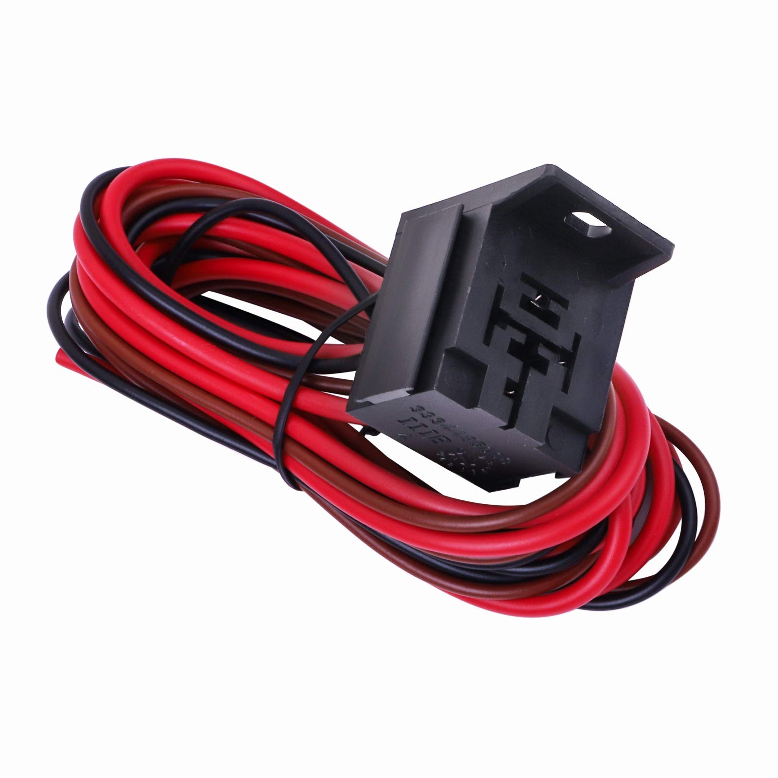 175-185°F Electric Cooling Fan Wiring Kit with Thermostat & Temperature Sensor - 40/50/60 Amp Relay Kit for Car, Truck, RV & Marine Engine Cooling Systems