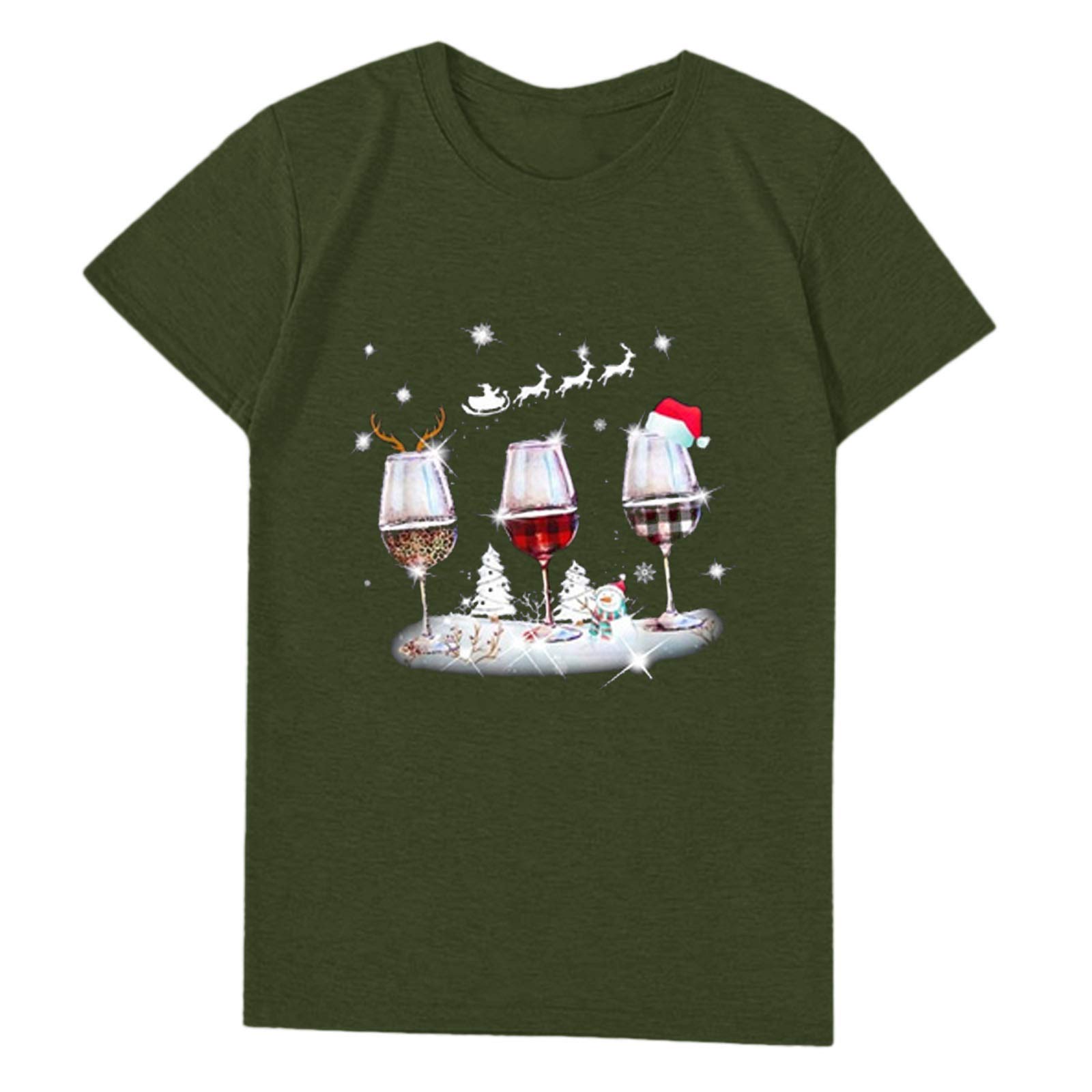 Festive Christmas Shirts for Women - Funny Holiday Sweatshirt with Santa Hat - Matching Family Christmas Tee Shirts for Holiday Parties & Family Photos