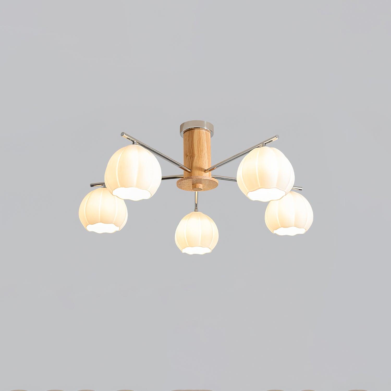 Modern Flower Buds Ceiling Light Fixture - Elegant Floral Design LED Chandelier for Living Room, Bedroom & Dining Room Decor - Perfect for Home, Office and Wedding Venue Lighting