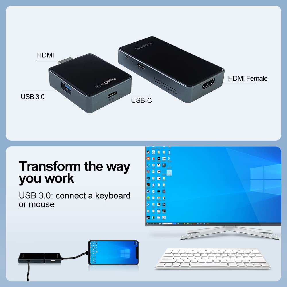 PeakDo 4K Wireless HDMI Transmitter and Receiver Kit - Zero Latency 100ft Range for Streaming UHD Video/Audio from Laptop, PC, Game Console to TV, Monitor, Projector - Perfect for Home Theater, Gaming, and Office Presentations
