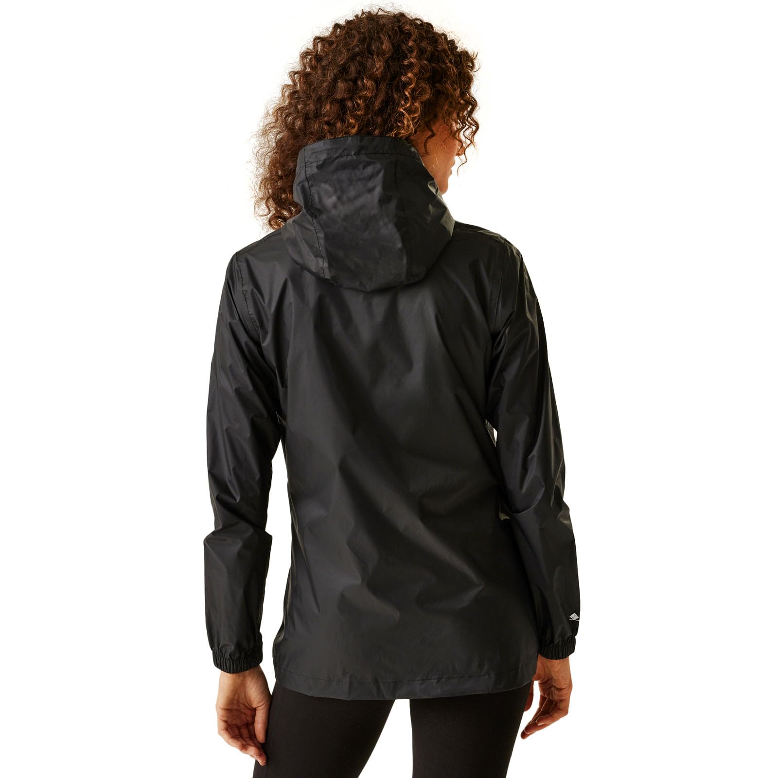 Regatta Women's Pack It III Waterproof Jacket - Lightweight Windproof Raincoat for Outdoor Activities (Black, Size 8) | Perfect for Hiking, Camping & Travel