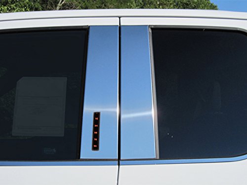 BRIGHTT-QA563272 Stainless Steel Pillar Trim 4Pc Set for 2017-2020 Ford Super Duty - Durable Exterior Accessory for Truck Customization & Protection