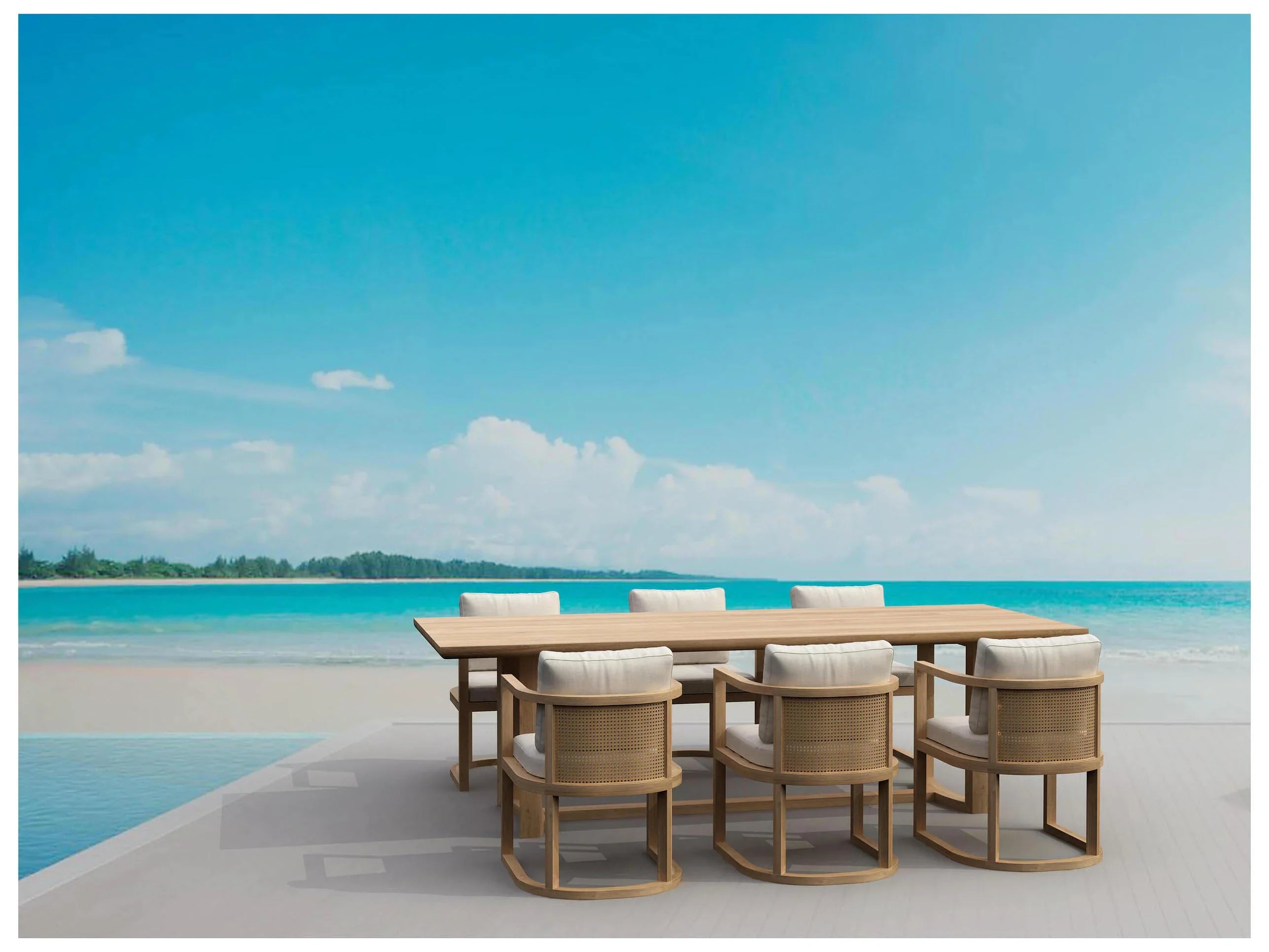 Anderson Teak 7-Piece Junus Outdoor Dining Set - Patio Furniture for Garden, Backyard & Poolside (SET 223) | Weather-Resistant Teak Wood Dining Table & Chairs for Outdoor Entertaining